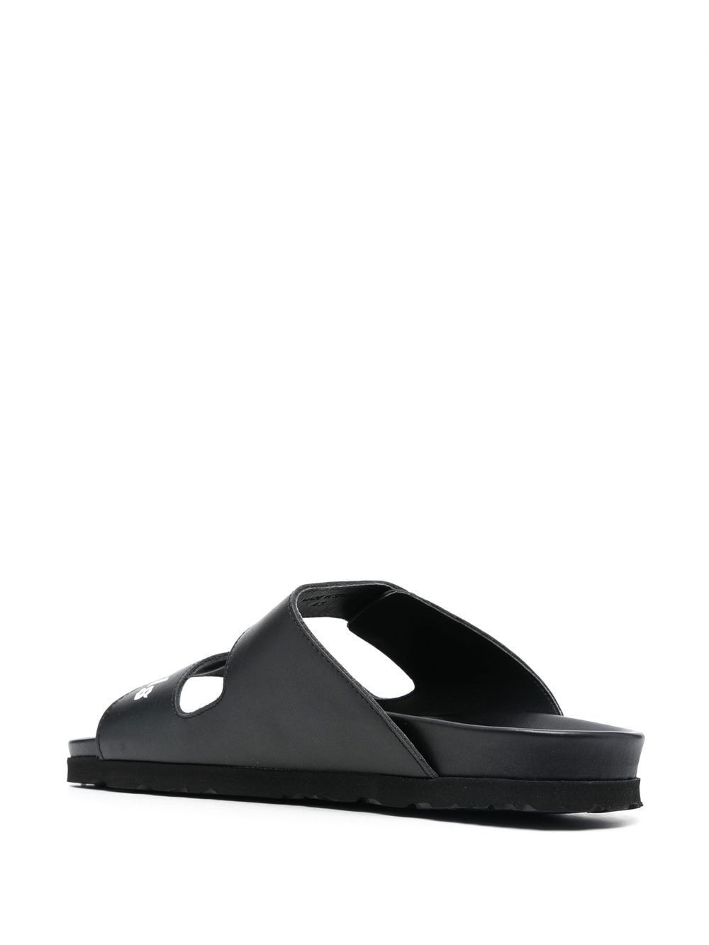 PALM ANGELS Leather Slide Sandals with Logo