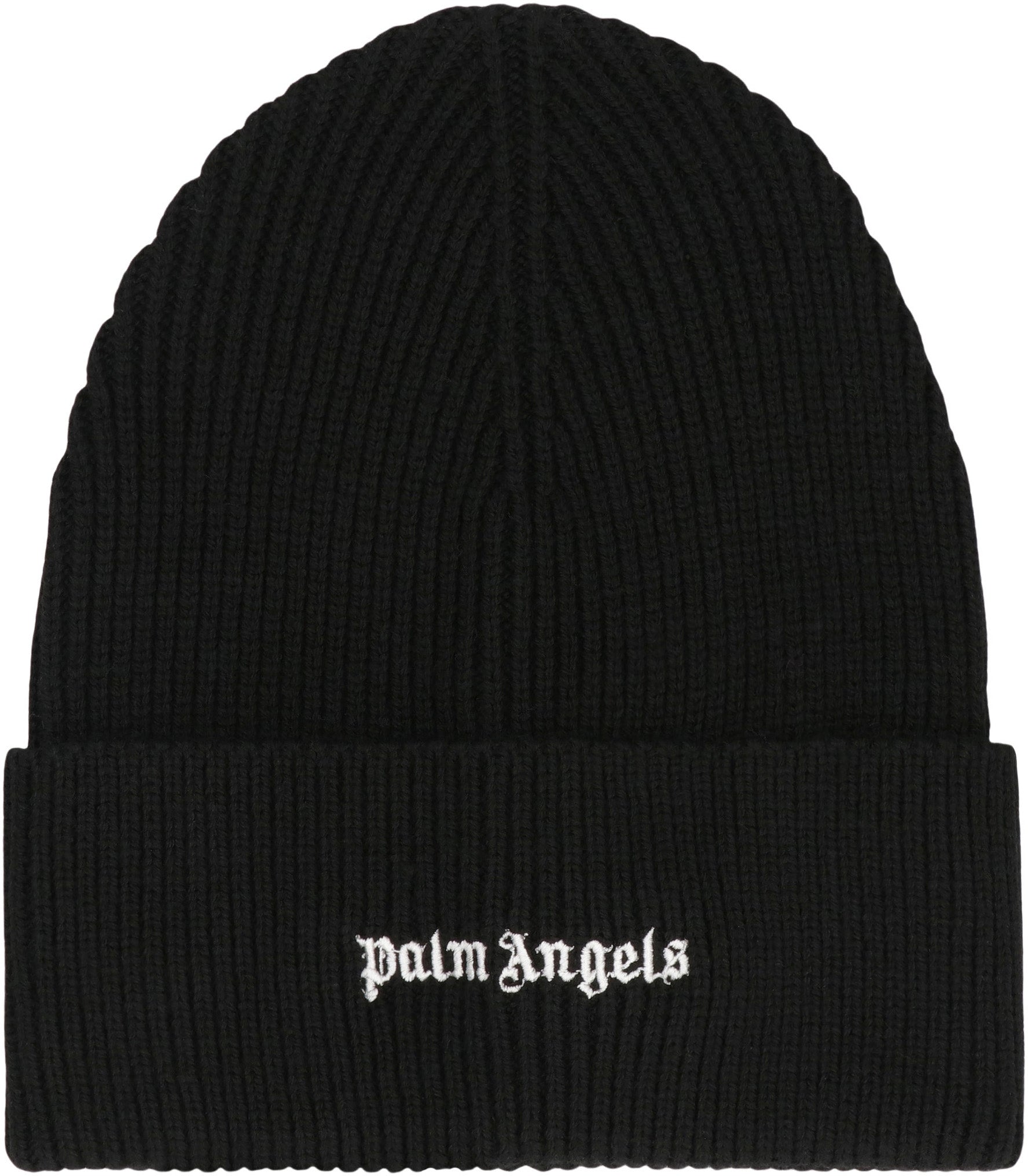 PALM ANGELS Knit Cap with Logo - Men's Winter Accessory