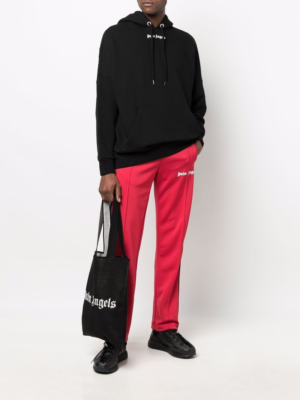 PALM ANGELS Knit Shopper Logo Tote Handbag 40x34 CM