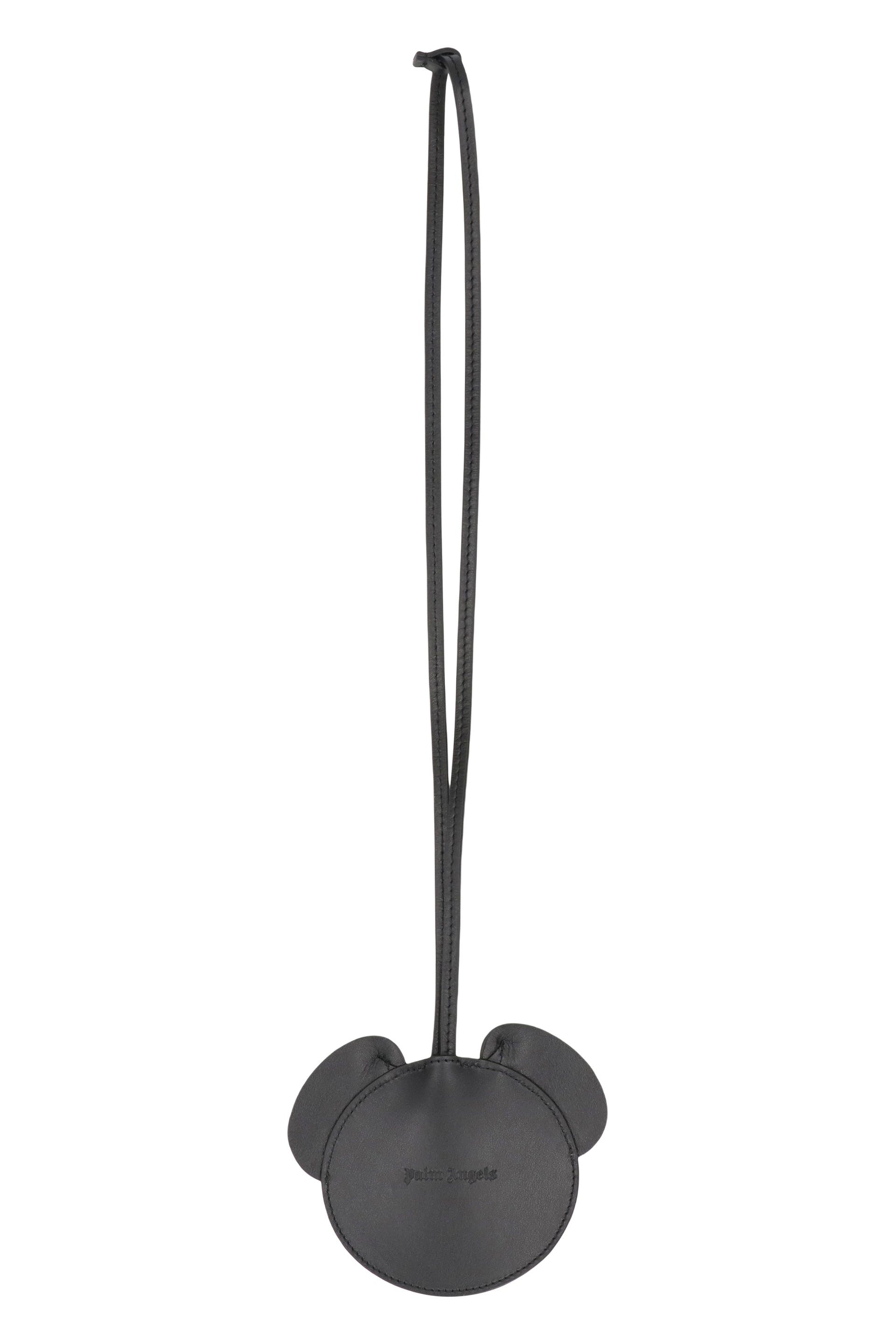 PALM ANGELS Leather Keychain with Adjustable Shoulder Strap