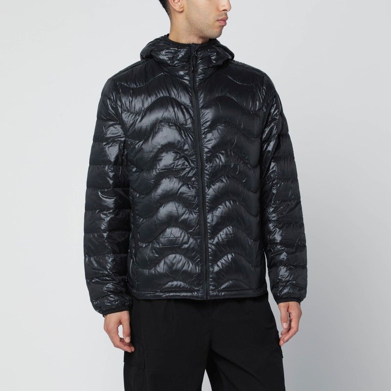 PURPLE MOUNTAIN OBSERVATORY Hooded Puffer Jacket with Wave-Shaped Quilting for Men