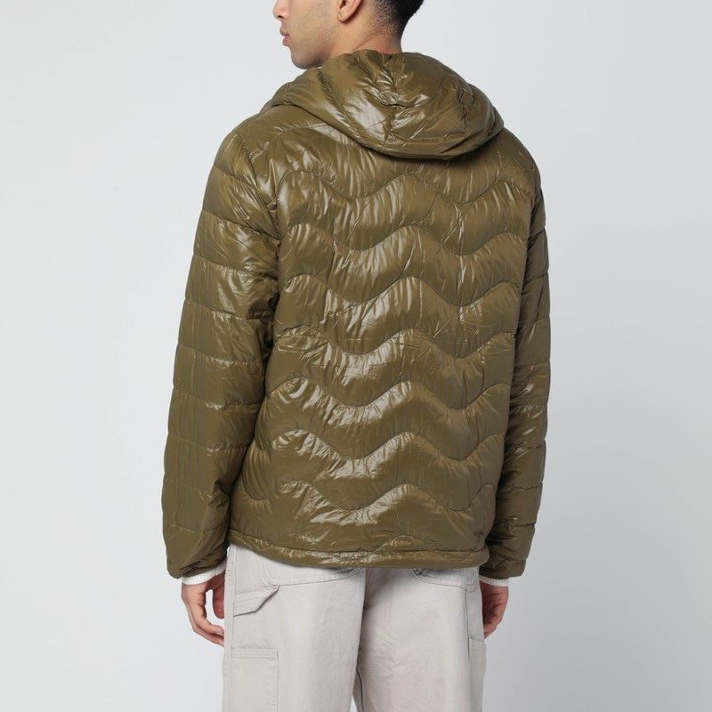 PURPLE MOUNTAIN OBSERVATORY Men's Hooded Puffer Jacket with Wave-Shaped Quilting