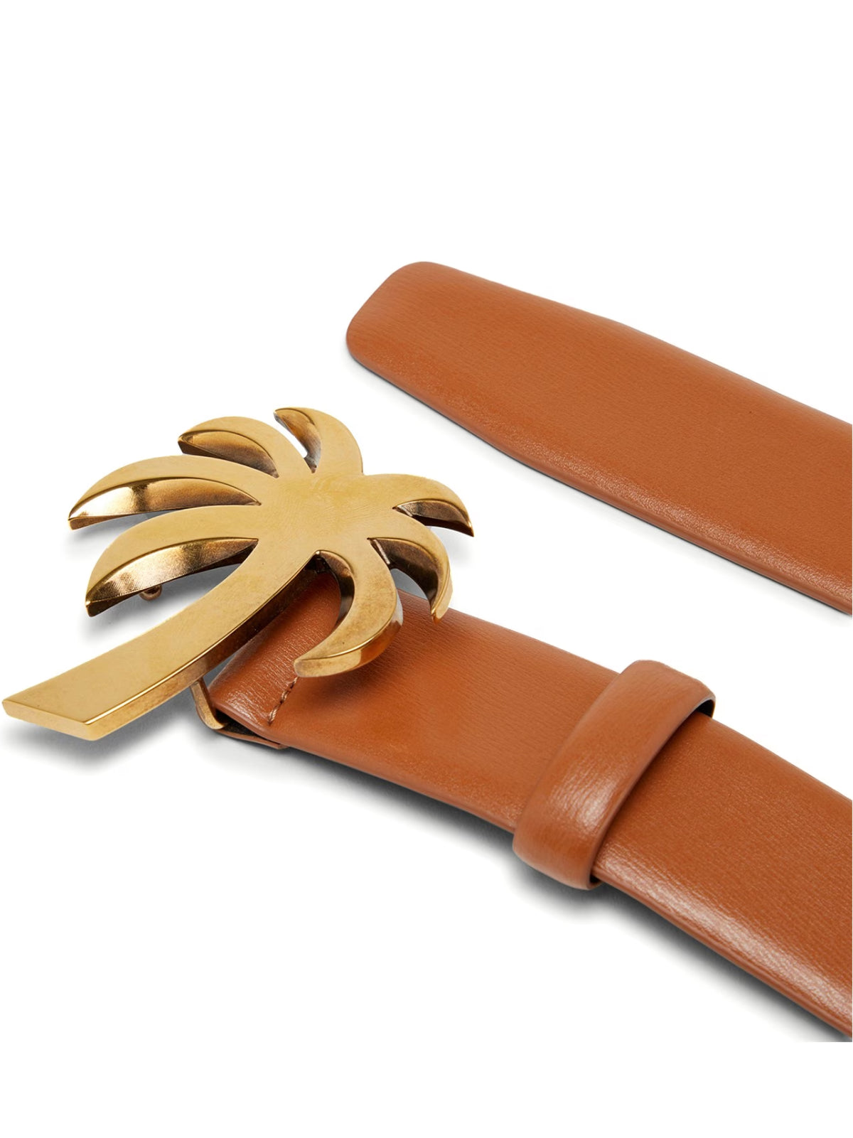 PALM ANGELS Buckle Detail Leather Belt - 3.5 cm Width