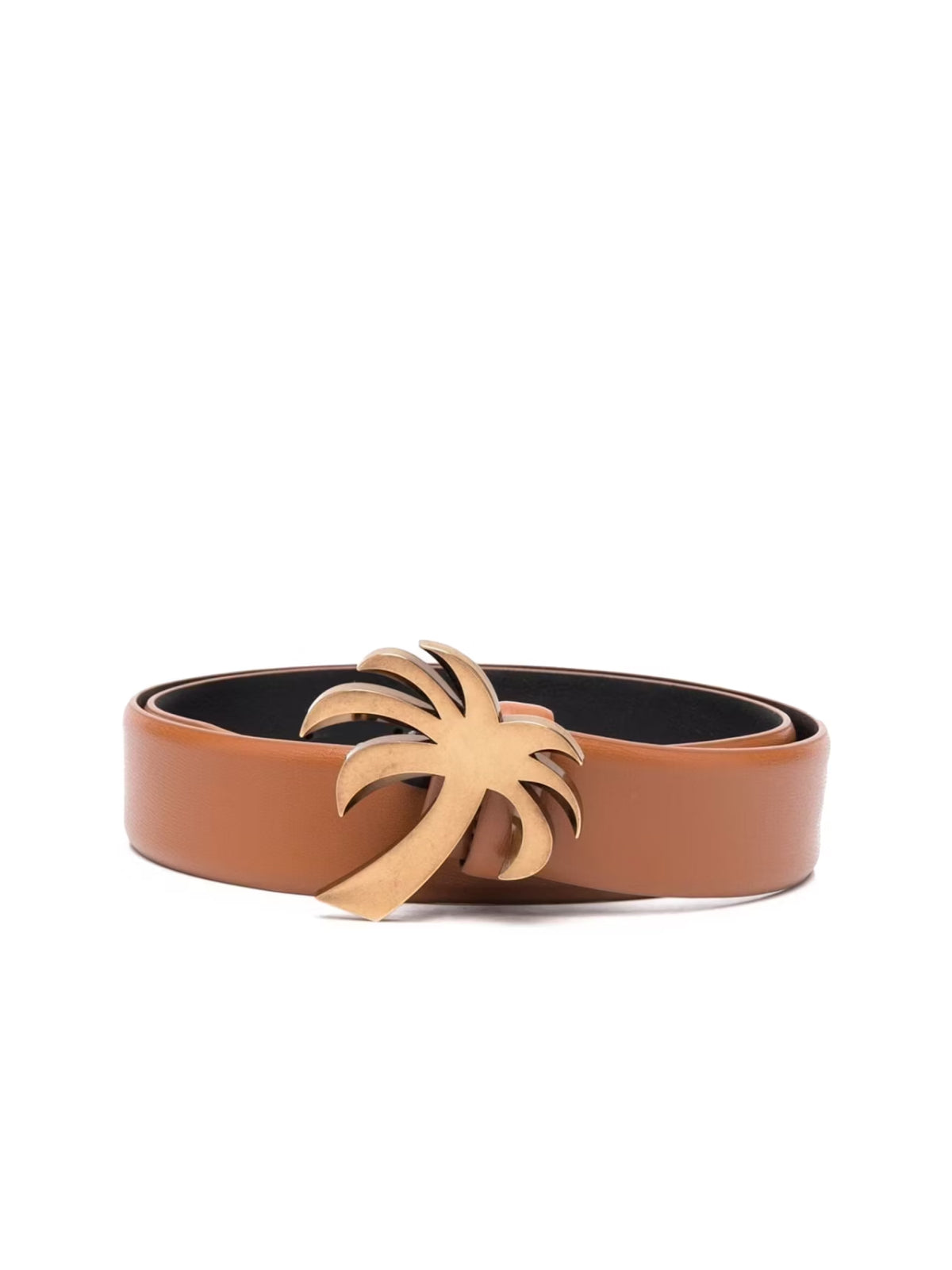 PALM ANGELS Buckle Detail Leather Belt - 3.5 cm Width