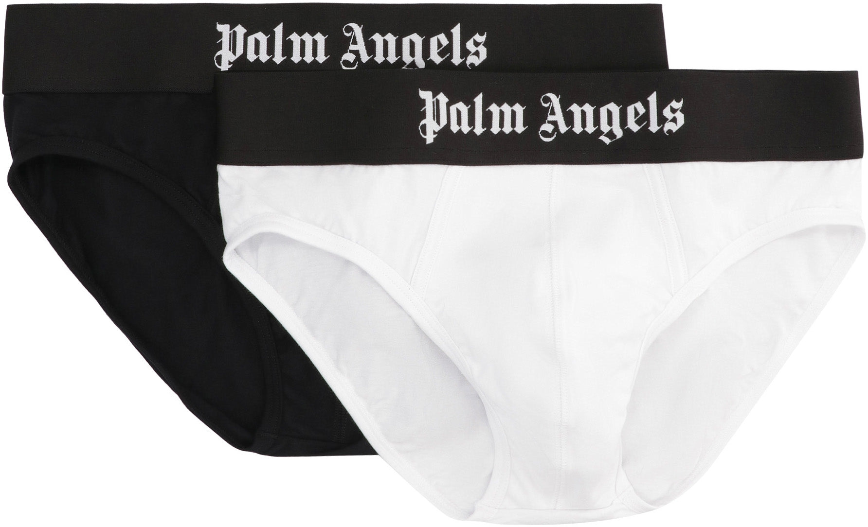 PALM ANGELS Set of Two Cotton Briefs with Logoed Elastic Band - Size M
