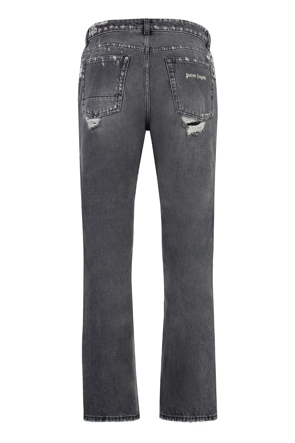 PALM ANGELS Distressed Straight Leg Jeans for Men