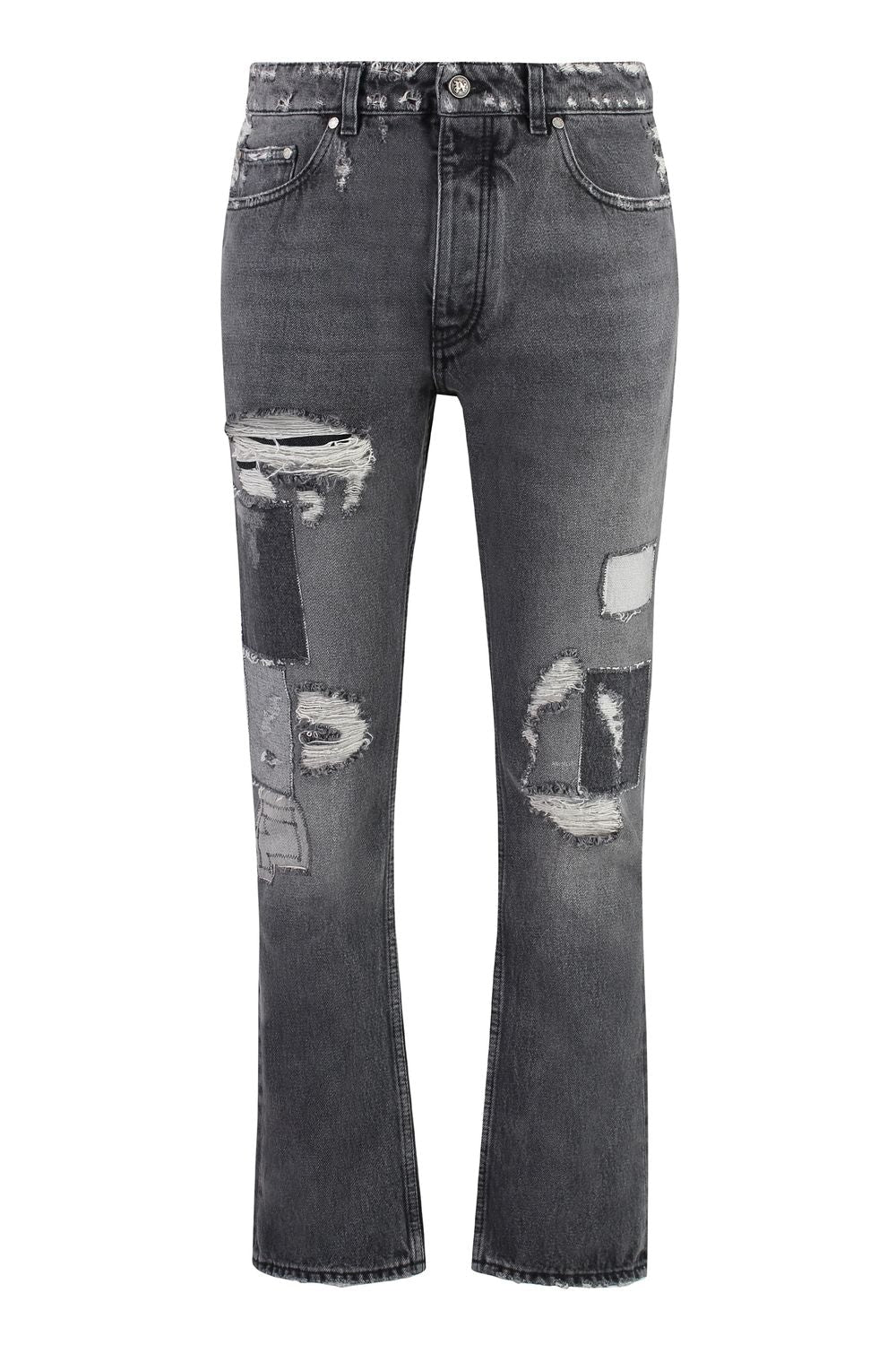 PALM ANGELS Distressed Straight Leg Jeans for Men