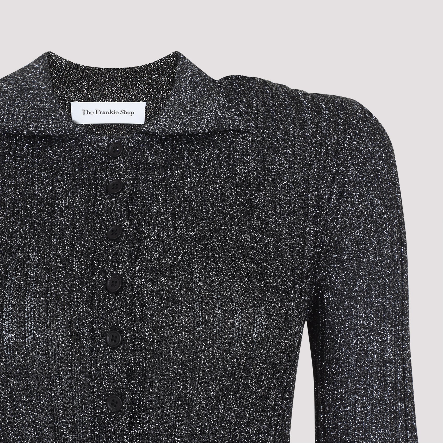 THE FRANKIE SHOP Metallic Solana Polo Bodysuit