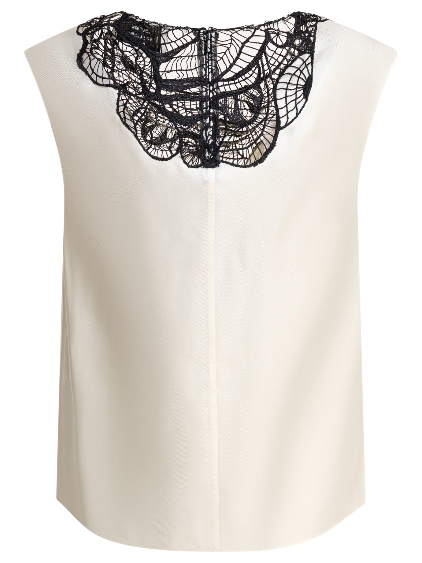 LOULOU DE SAISON Mini Silk Sleeveless Lace Top