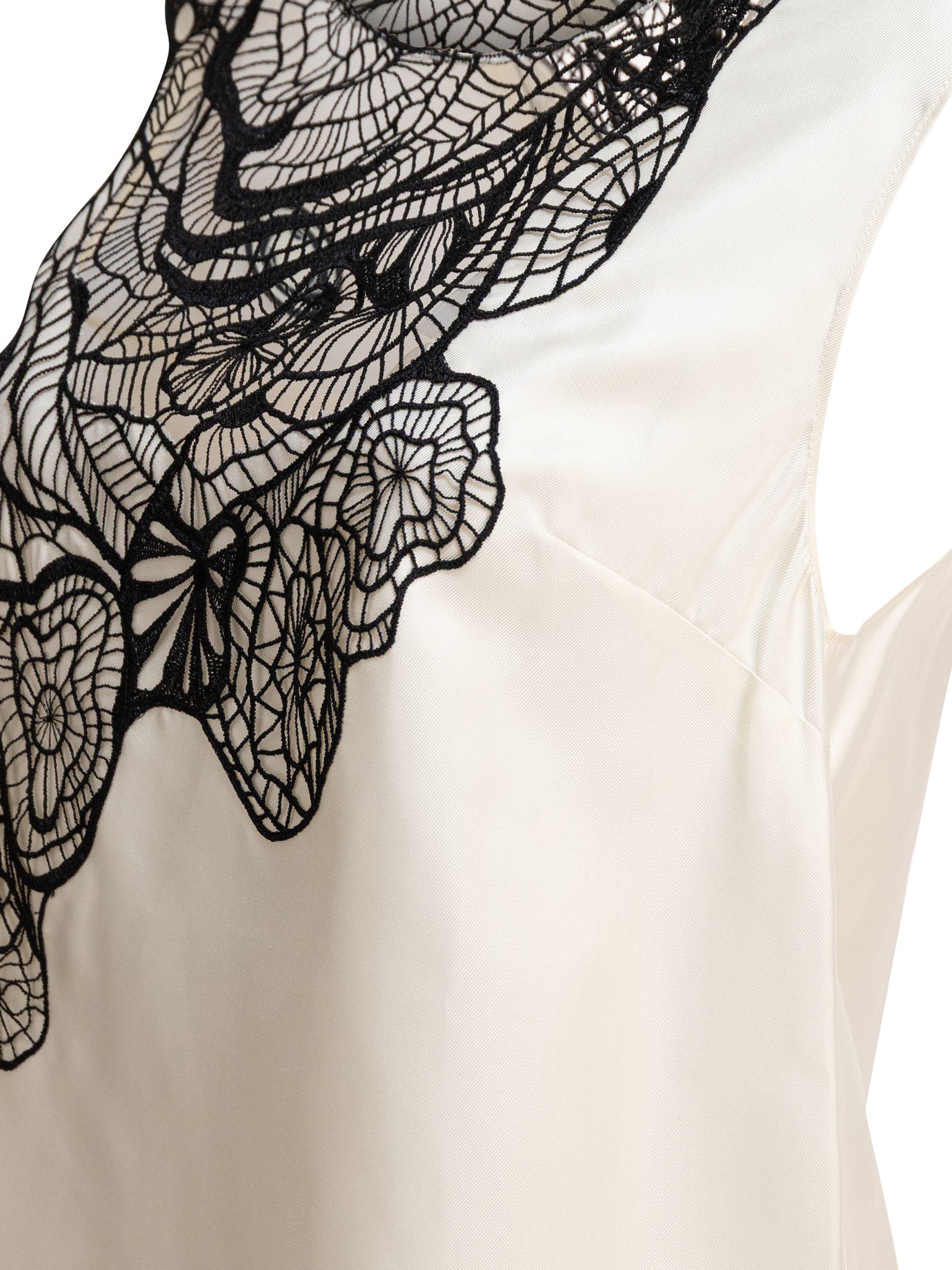 LOULOU DE SAISON Mini Silk Sleeveless Lace Top