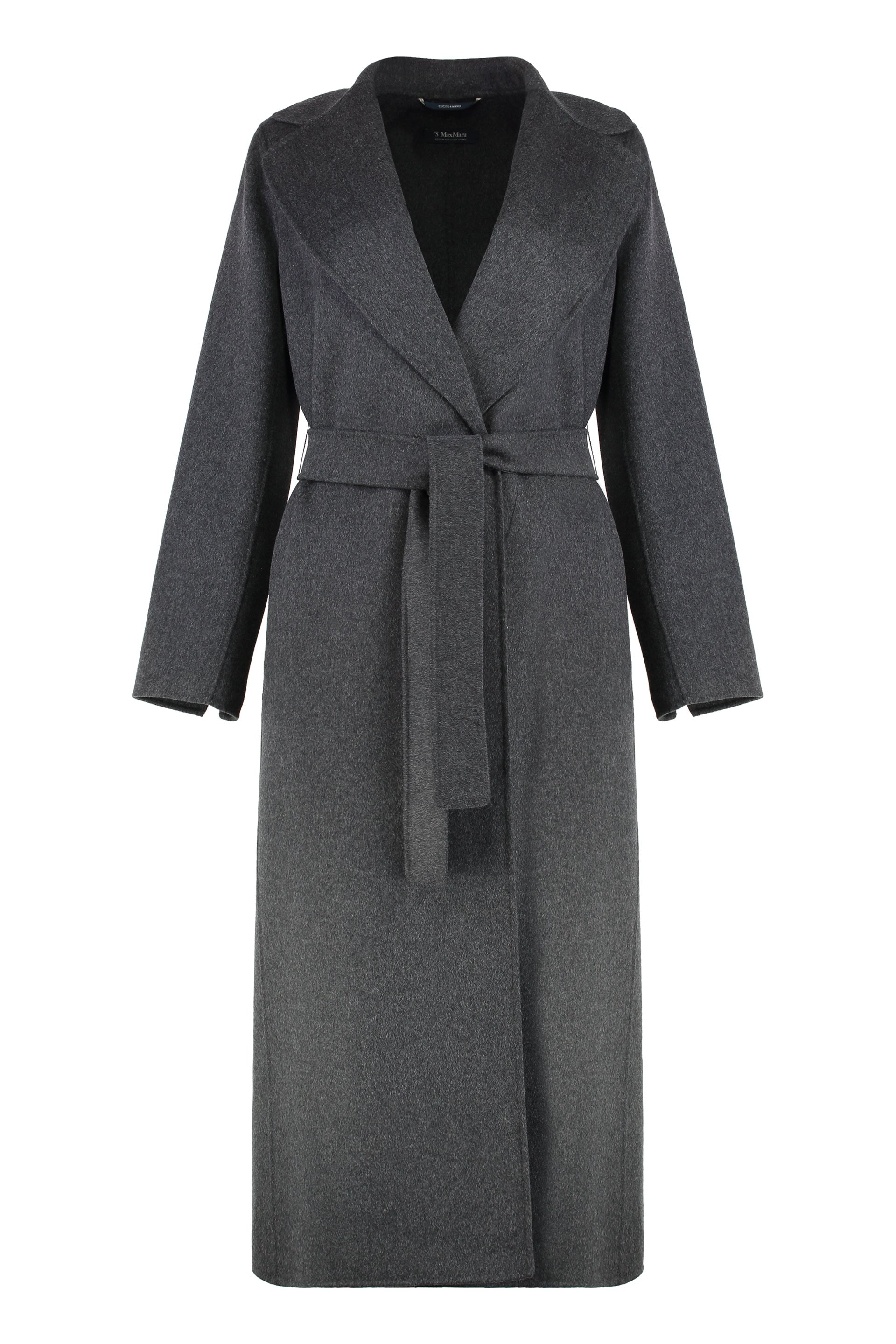 S MAX MARA Virgin Wool Jacket with Coordinated Waist Belt