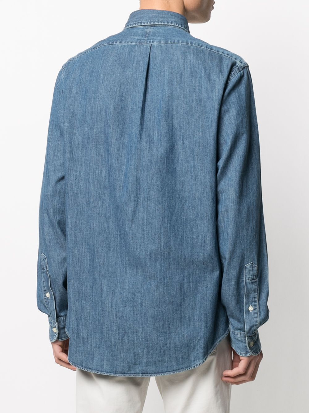 POLO RALPH LAUREN Custom Fit Denim Shirt for Men - Fall Season