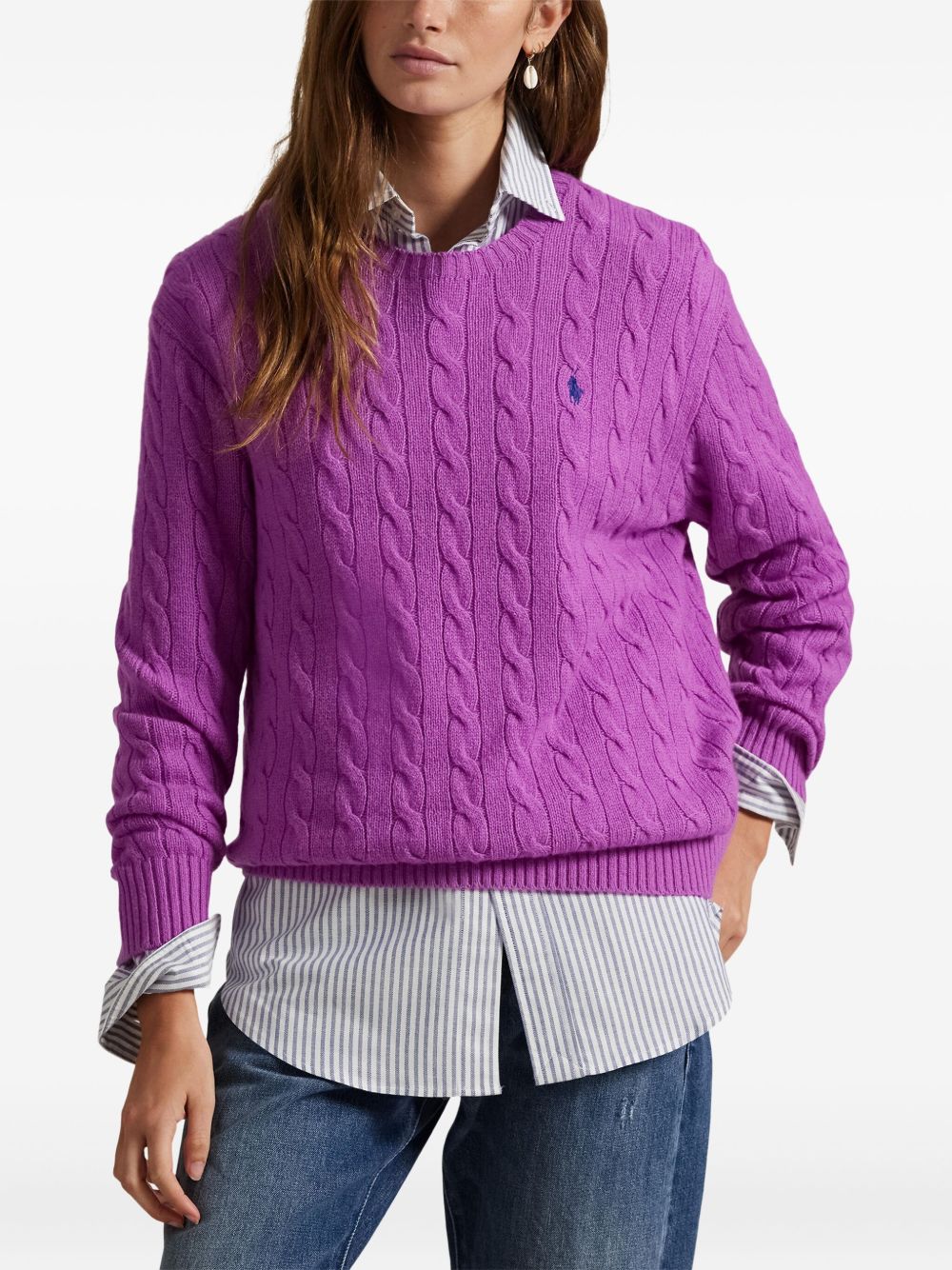 POLO RALPH LAUREN Cozy Cable-Knit Crew Neck Sweater for Women