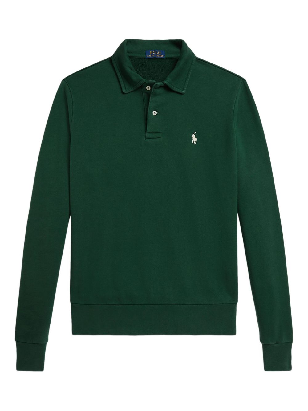 POLO RALPH LAUREN Long-Sleeved Cotton Polo with Contrasting Embroidered Pony