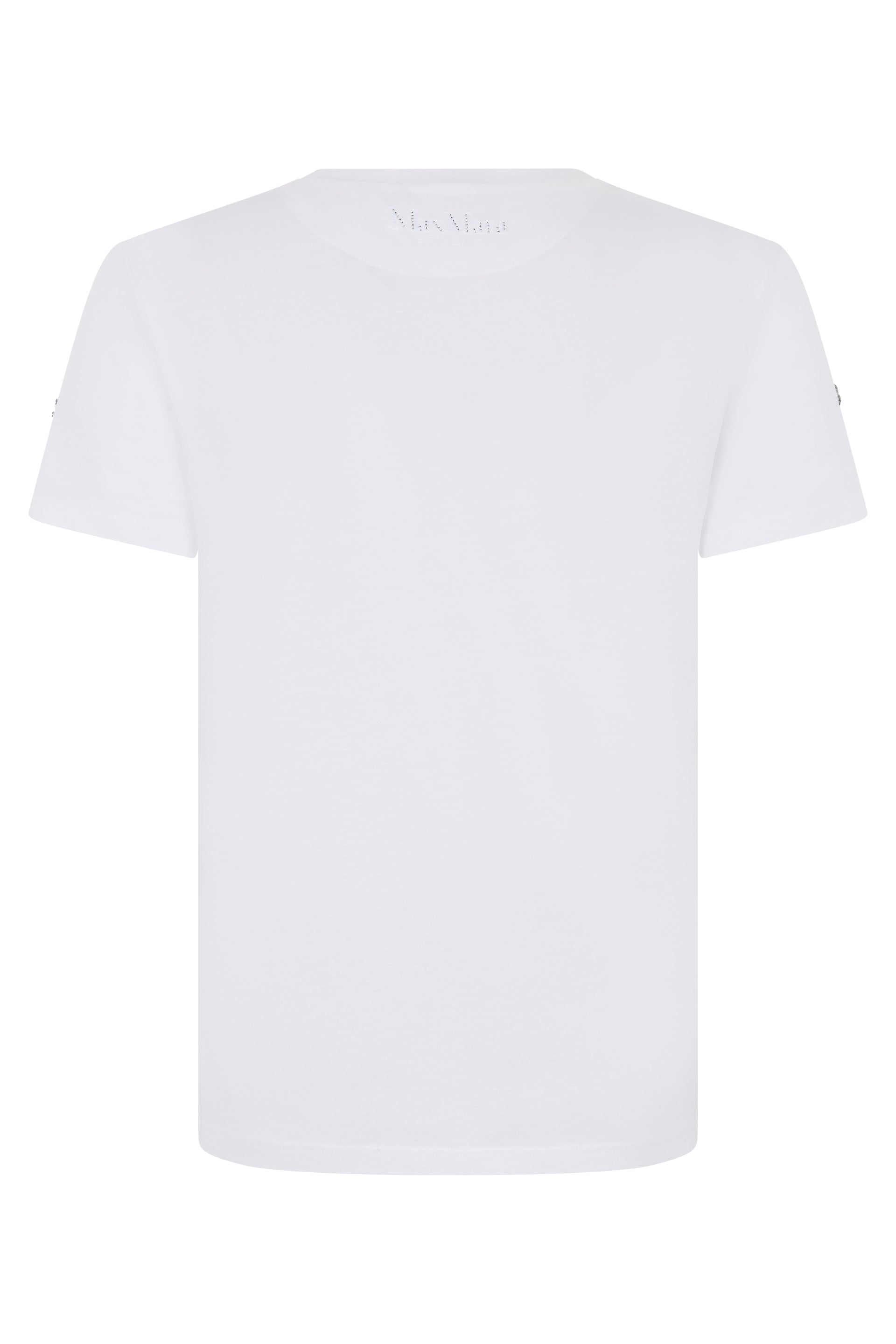 MAX MARA STUDIO Cotton Crew-Neck T-Shirt with Jewel Decorations