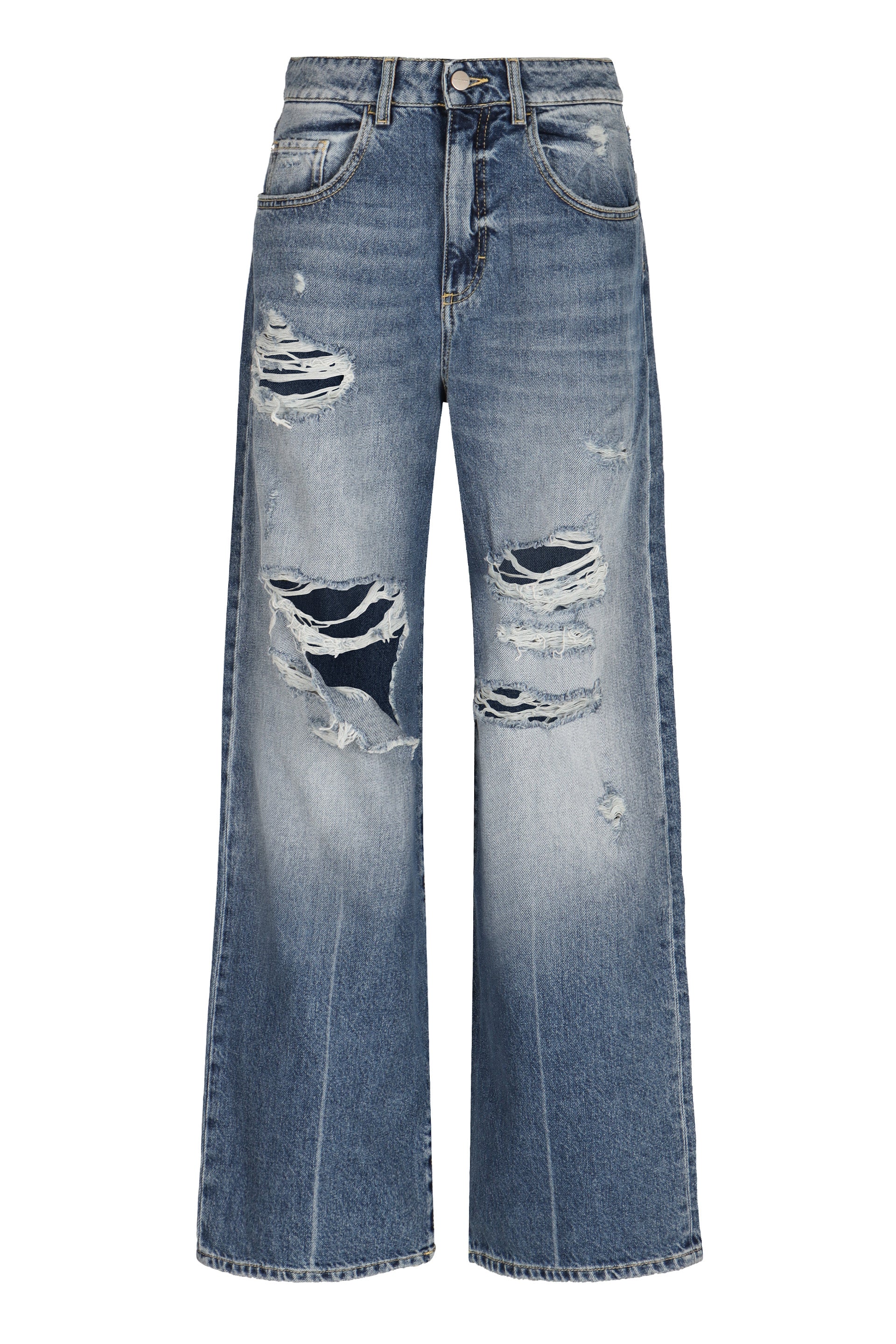 ICON DENIM Poppy Wide-Leg Distressed Jeans for Women