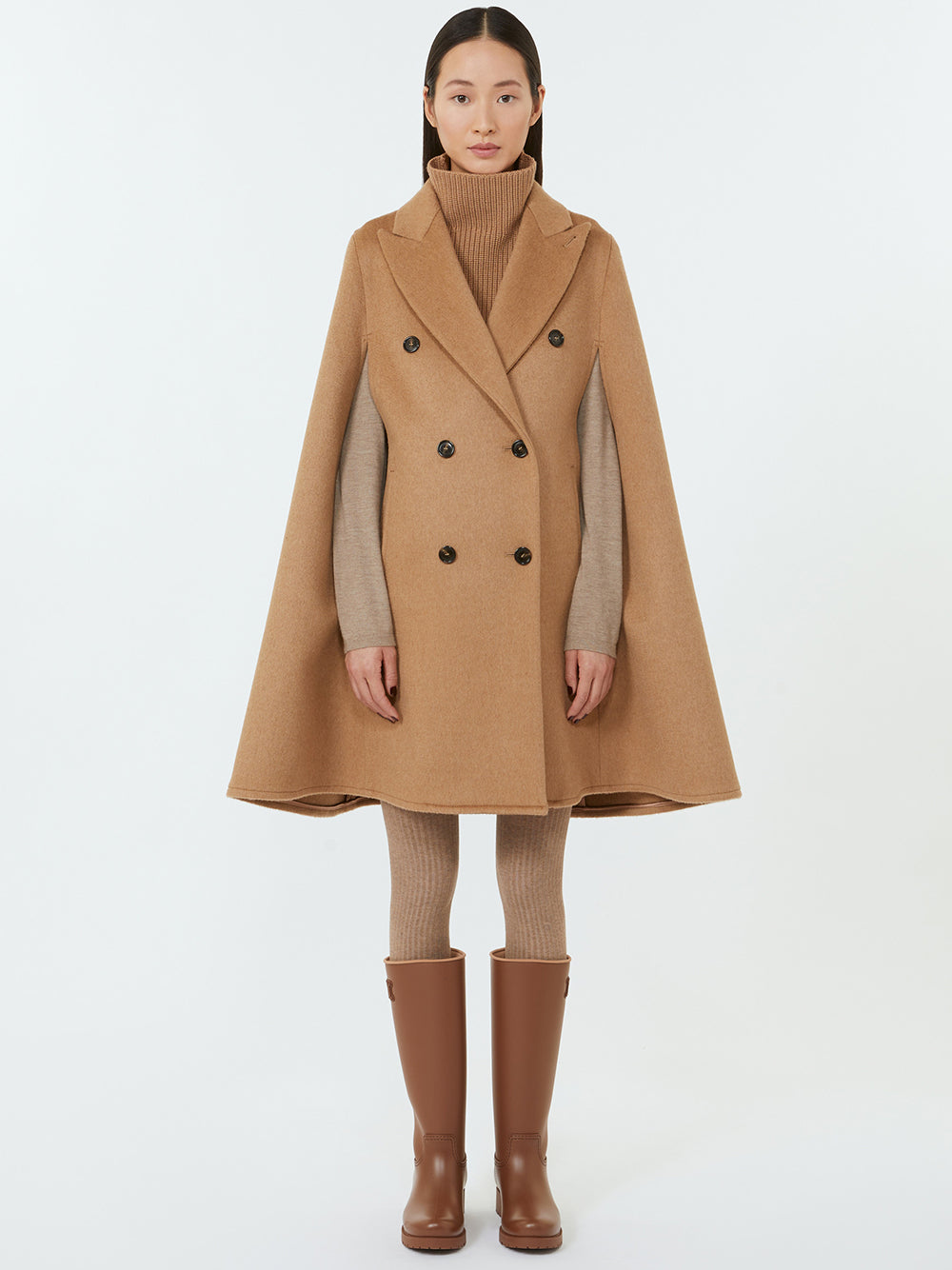 MAX MARA Draped Cape in Luxe Wool