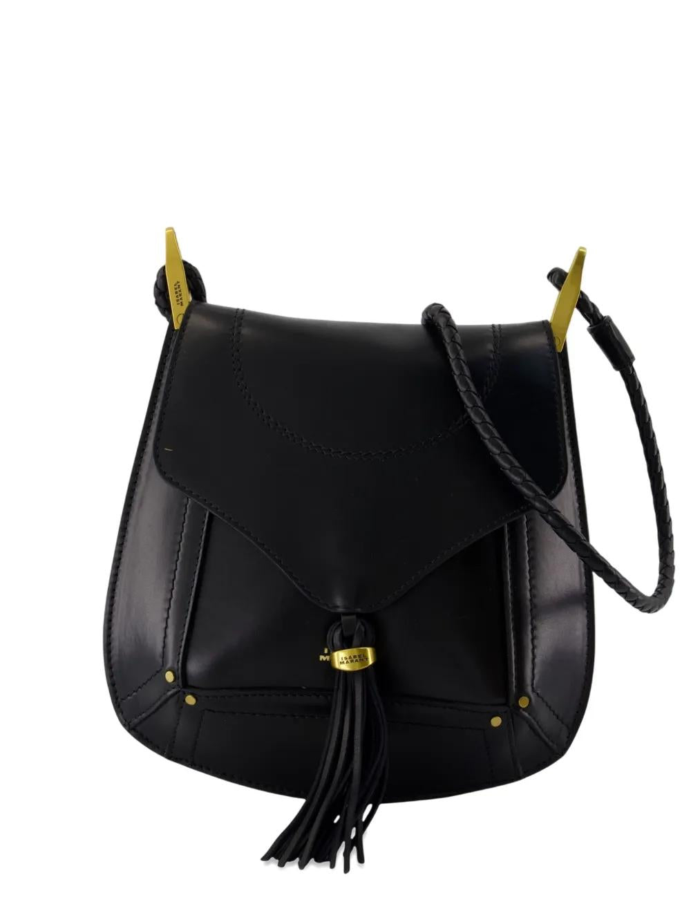 ISABEL MARANT Mini Crossbody Handbag with Tassel Details in Calfskin