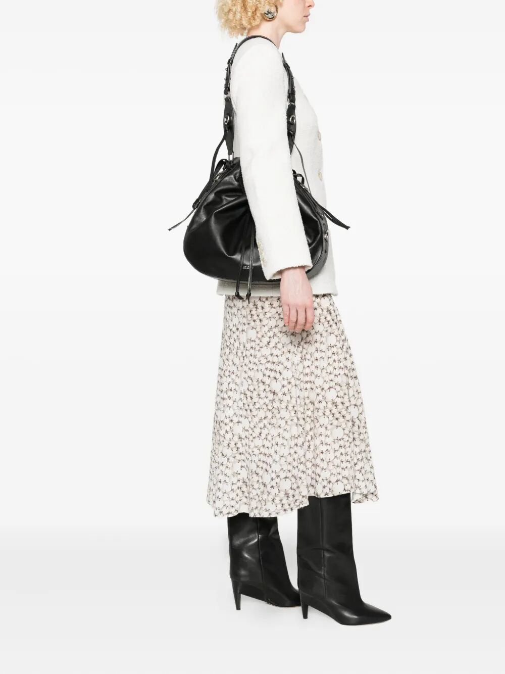 ISABEL MARANT Mini Hobo Handbag with Silver Detailing