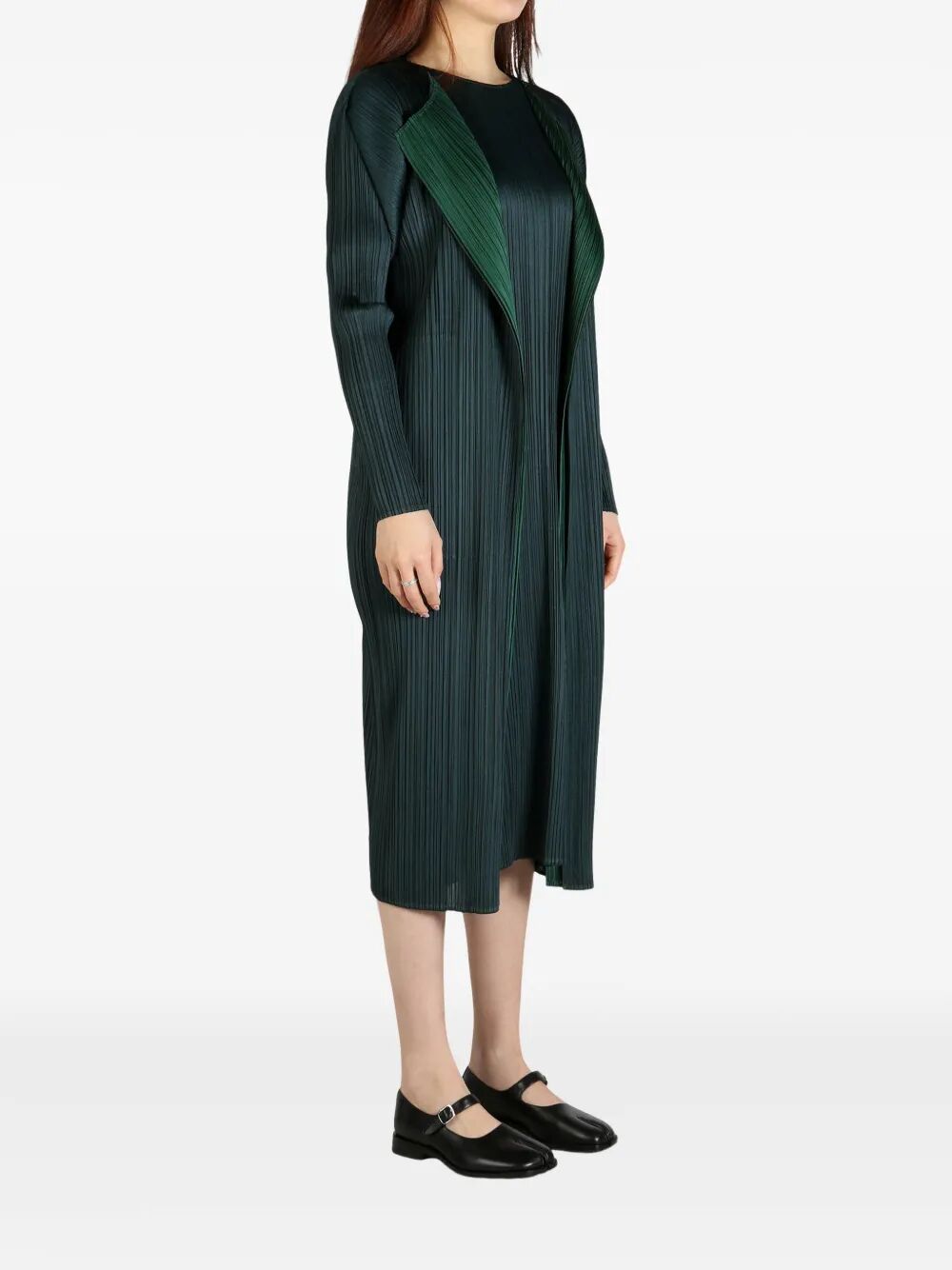 PLEATS PLEASE BY ISSEY MIYAKE Merry Bicolor Long Scarf Cardigan
