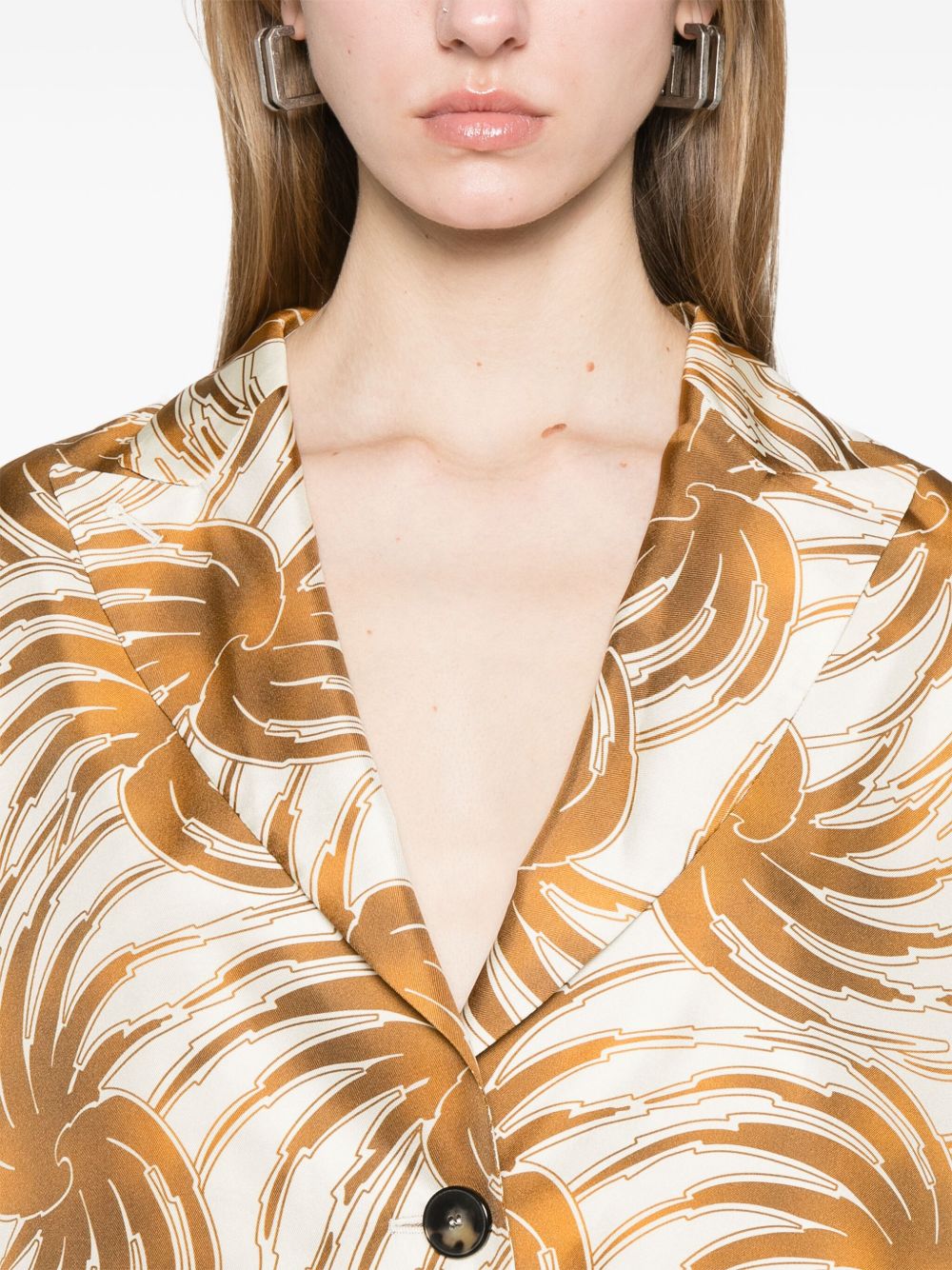 ALBERTO BIANI Stylish Printed Silk Caban Jacket for Women