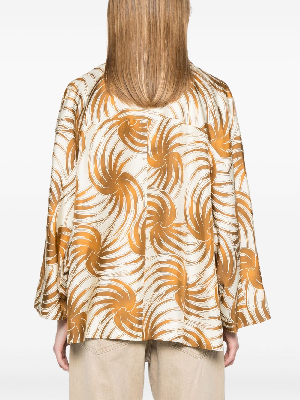 ALBERTO BIANI Stylish Printed Silk Caban Jacket for Women