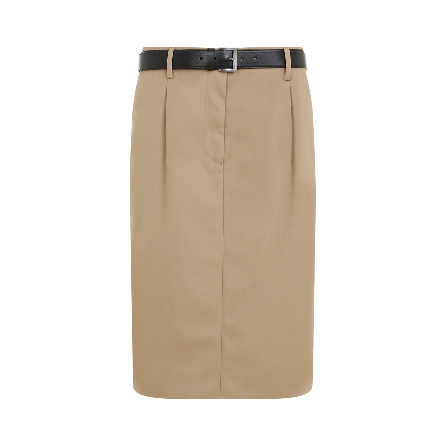 PRADA Stylish Knee-Length Skirt with Leather Belt