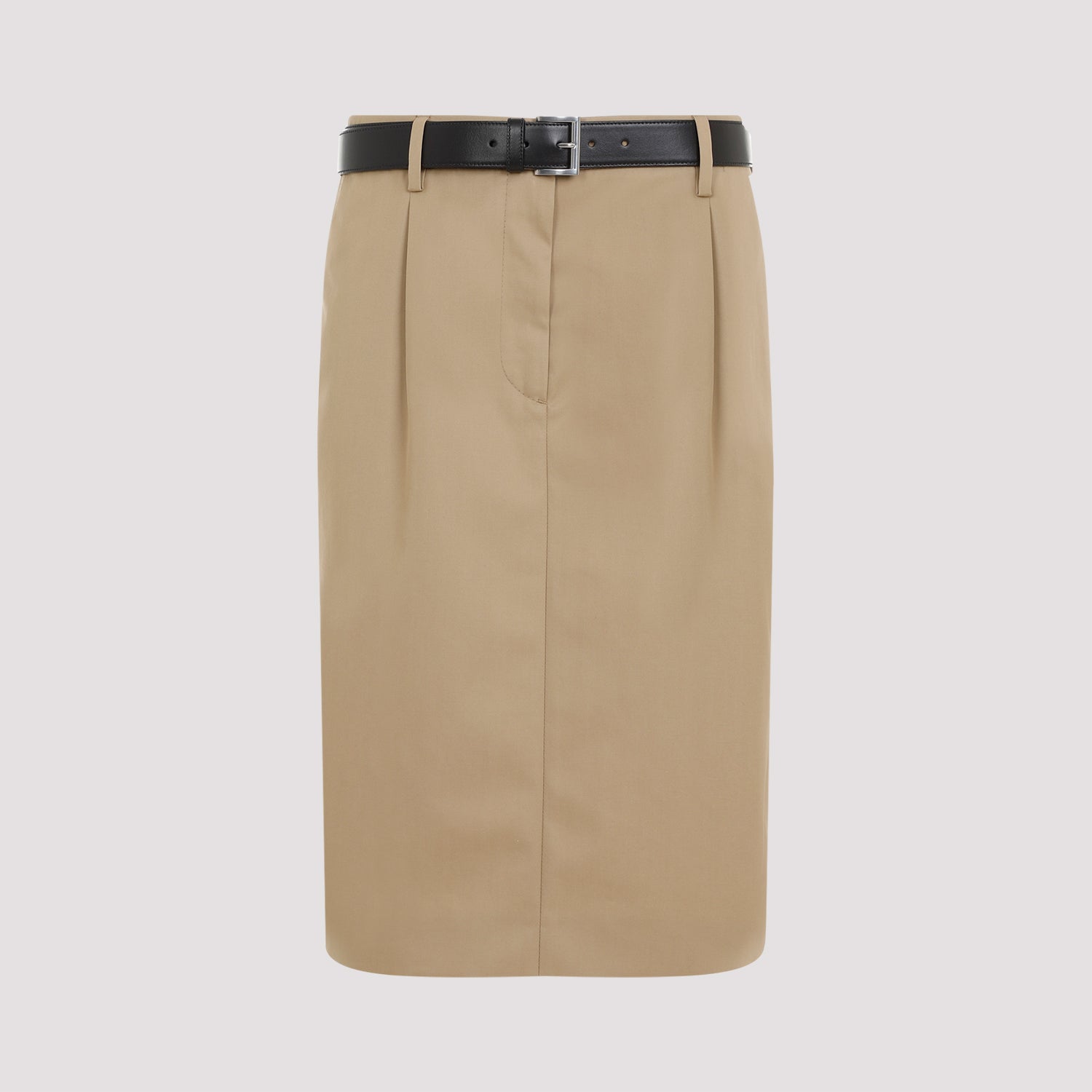 PRADA Stylish Knee-Length Skirt with Leather Belt