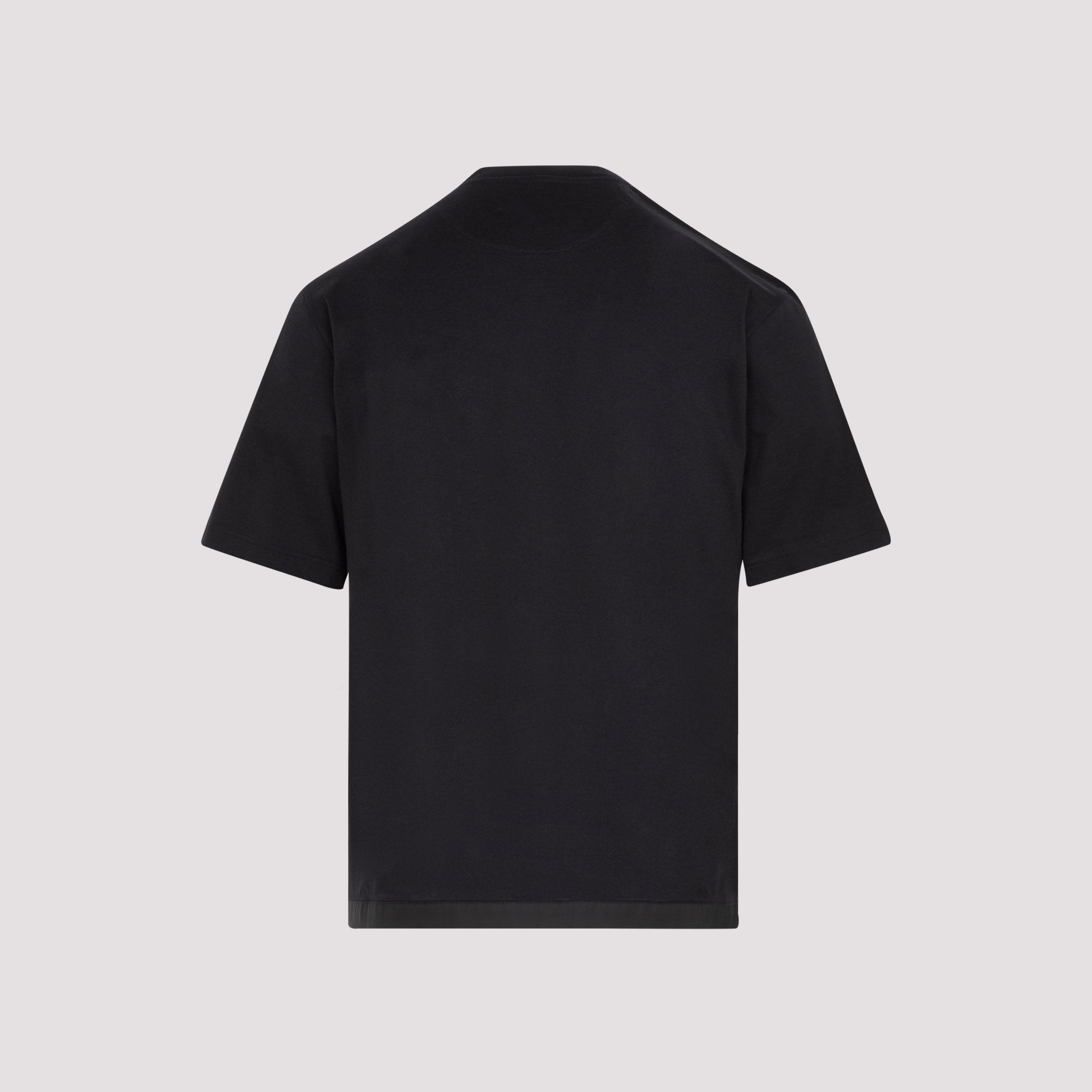 PRADA Essential Black T-shirt with Nylon Pocket - Regular Fit
