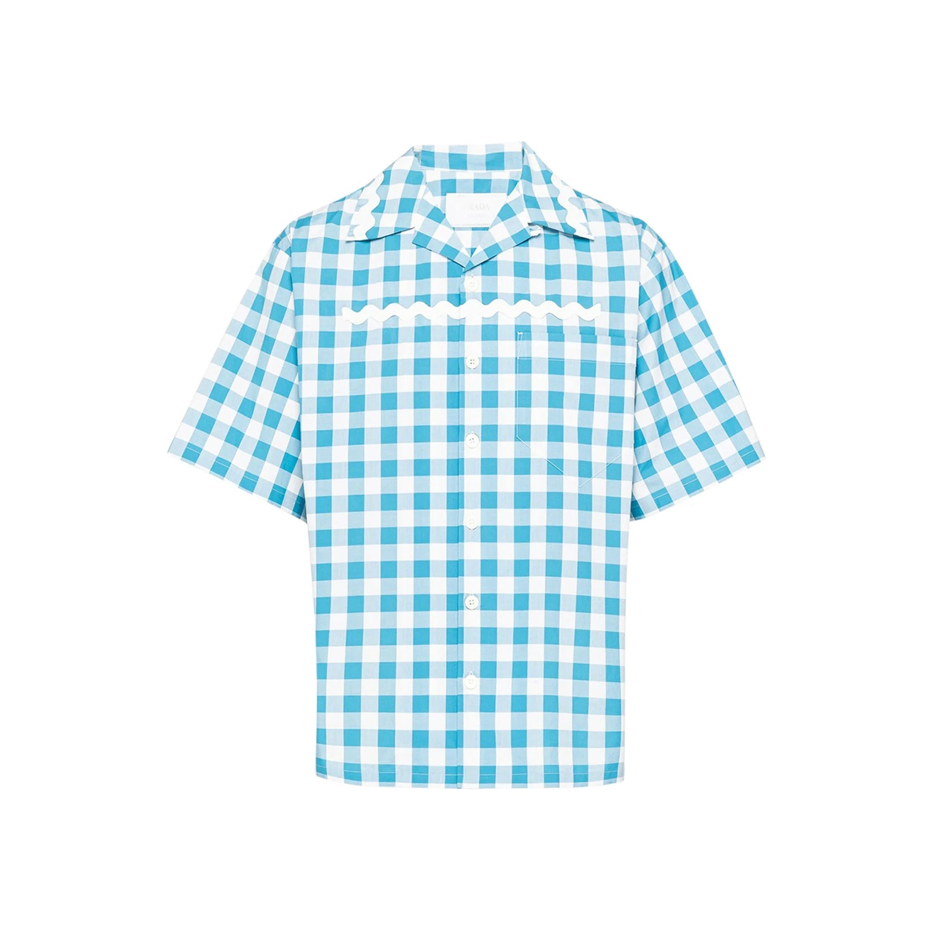 PRADA Checkered Design Cotton Shirt - Men’s Short Sleeve