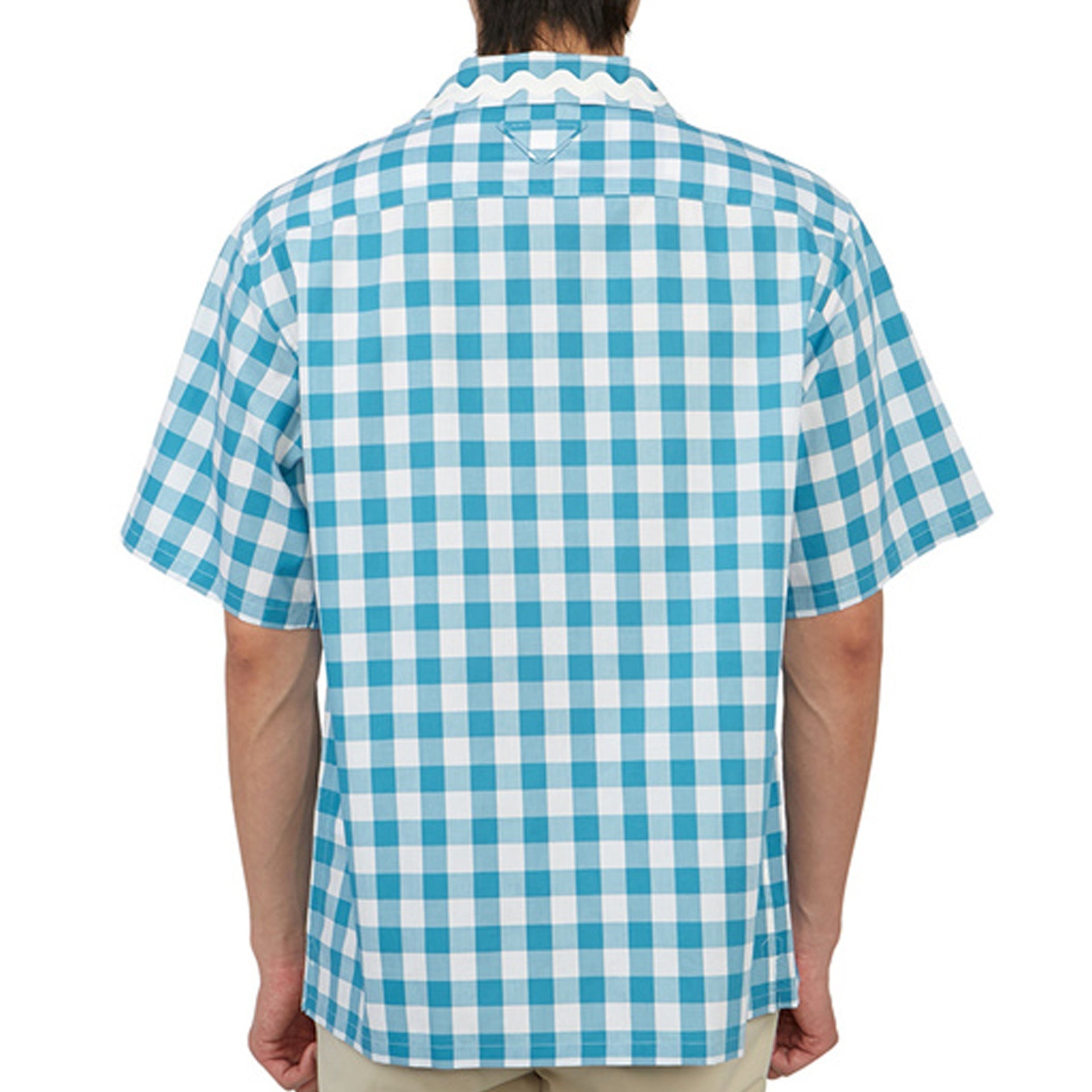 PRADA Checkered Design Cotton Shirt - Men’s Short Sleeve