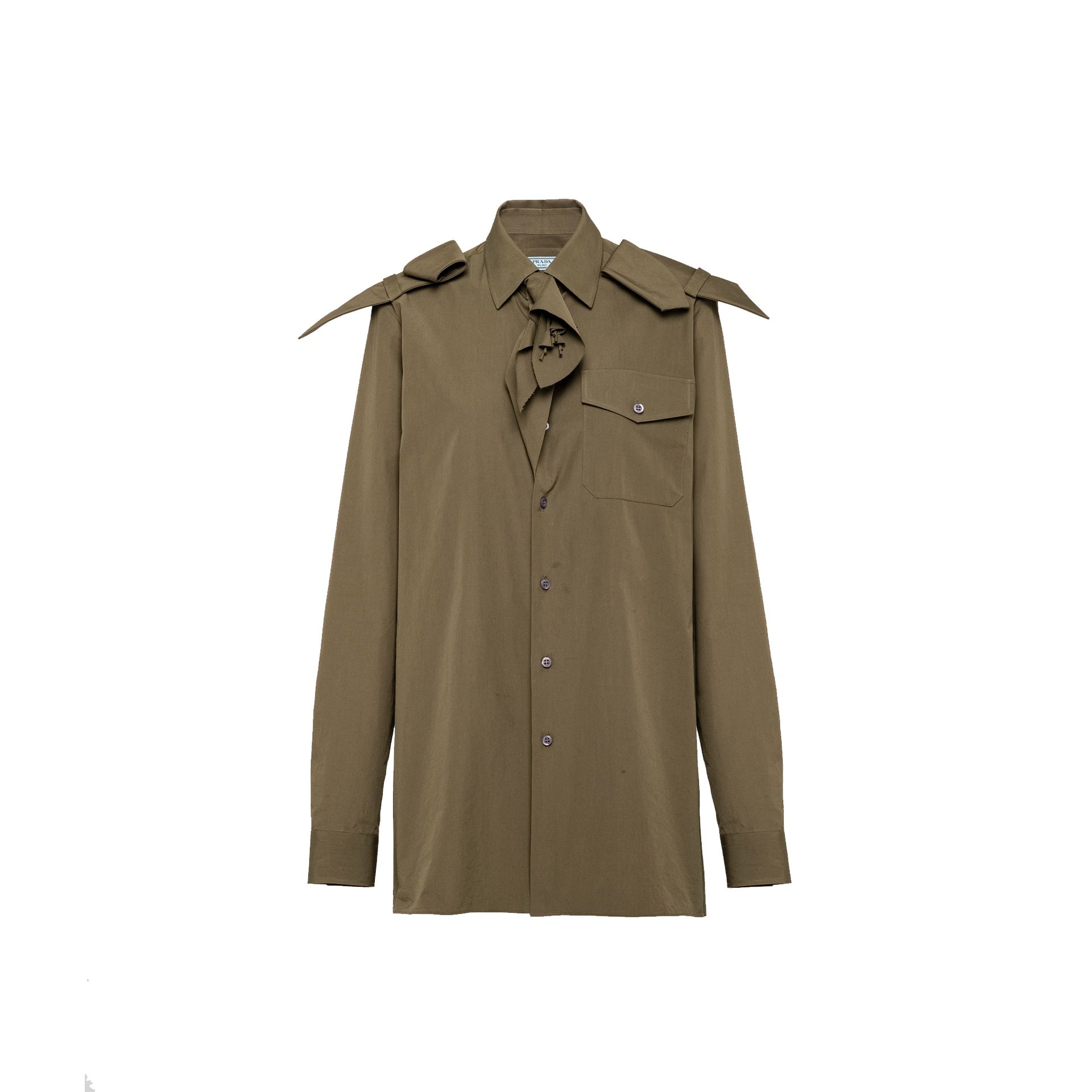 PRADA Luxurious Cotton Shirt with Epaulettes - Women's Spring Summer