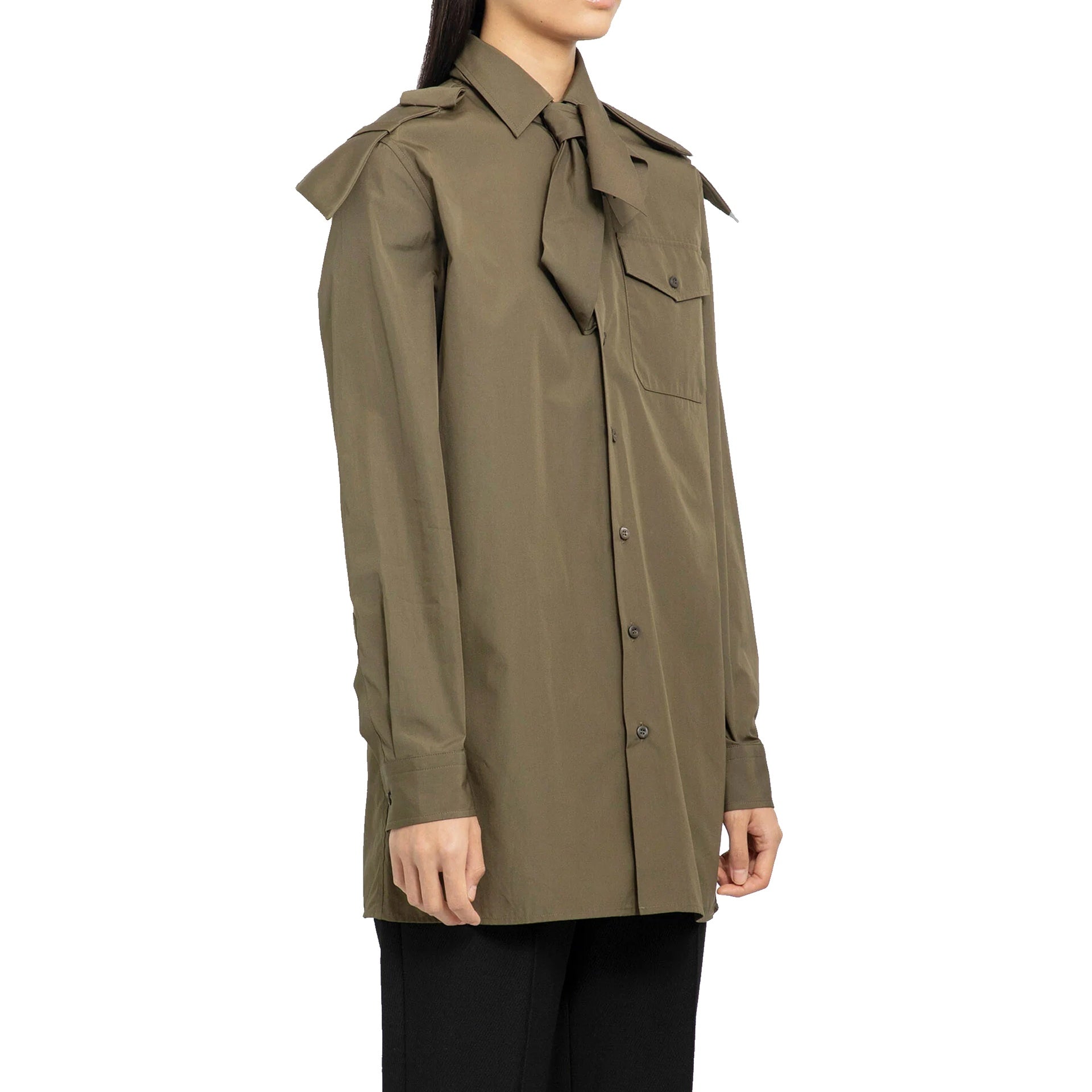 PRADA Luxurious Cotton Shirt with Epaulettes - Women's Spring Summer