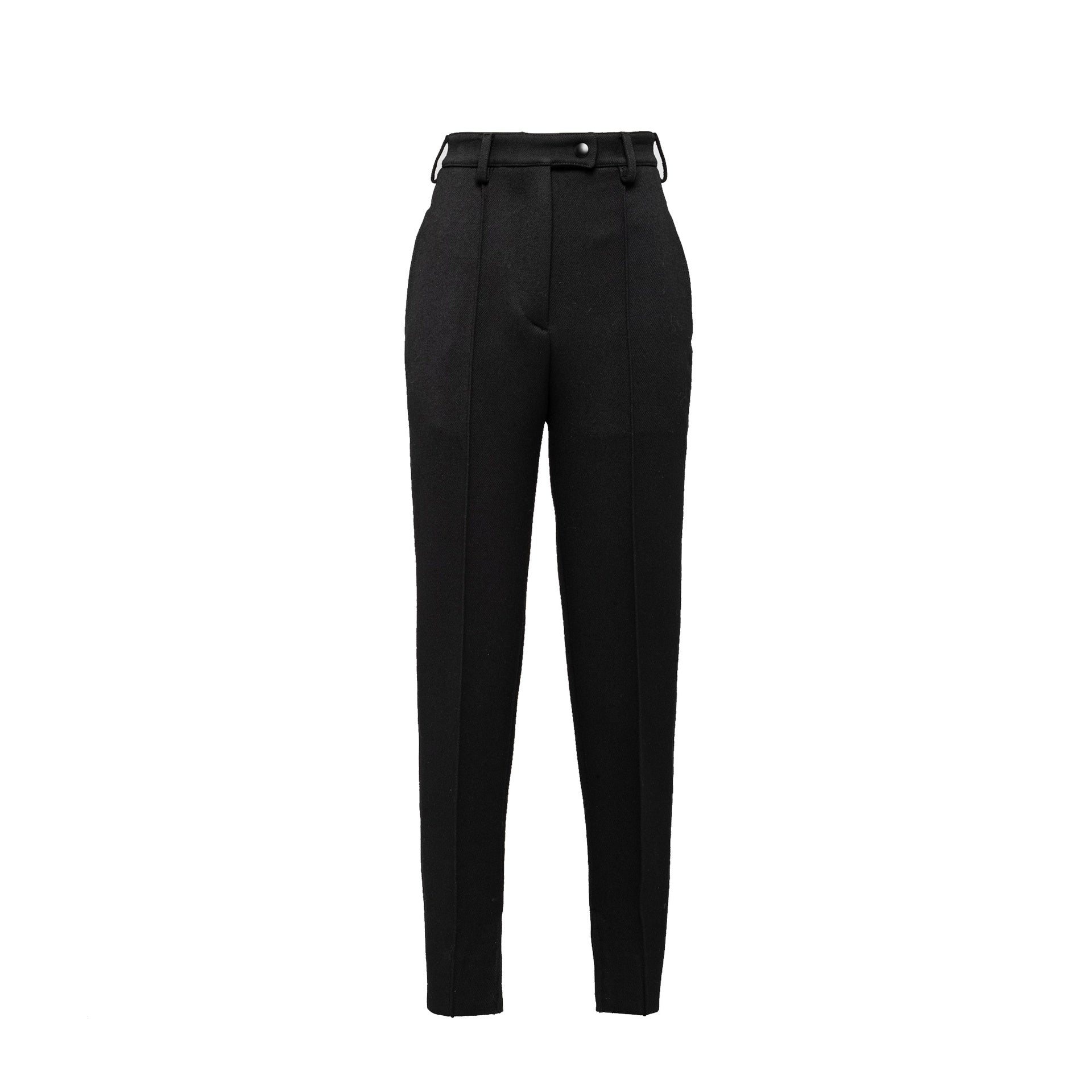 PRADA High Waist Luxe Wool Trousers - Size 38
