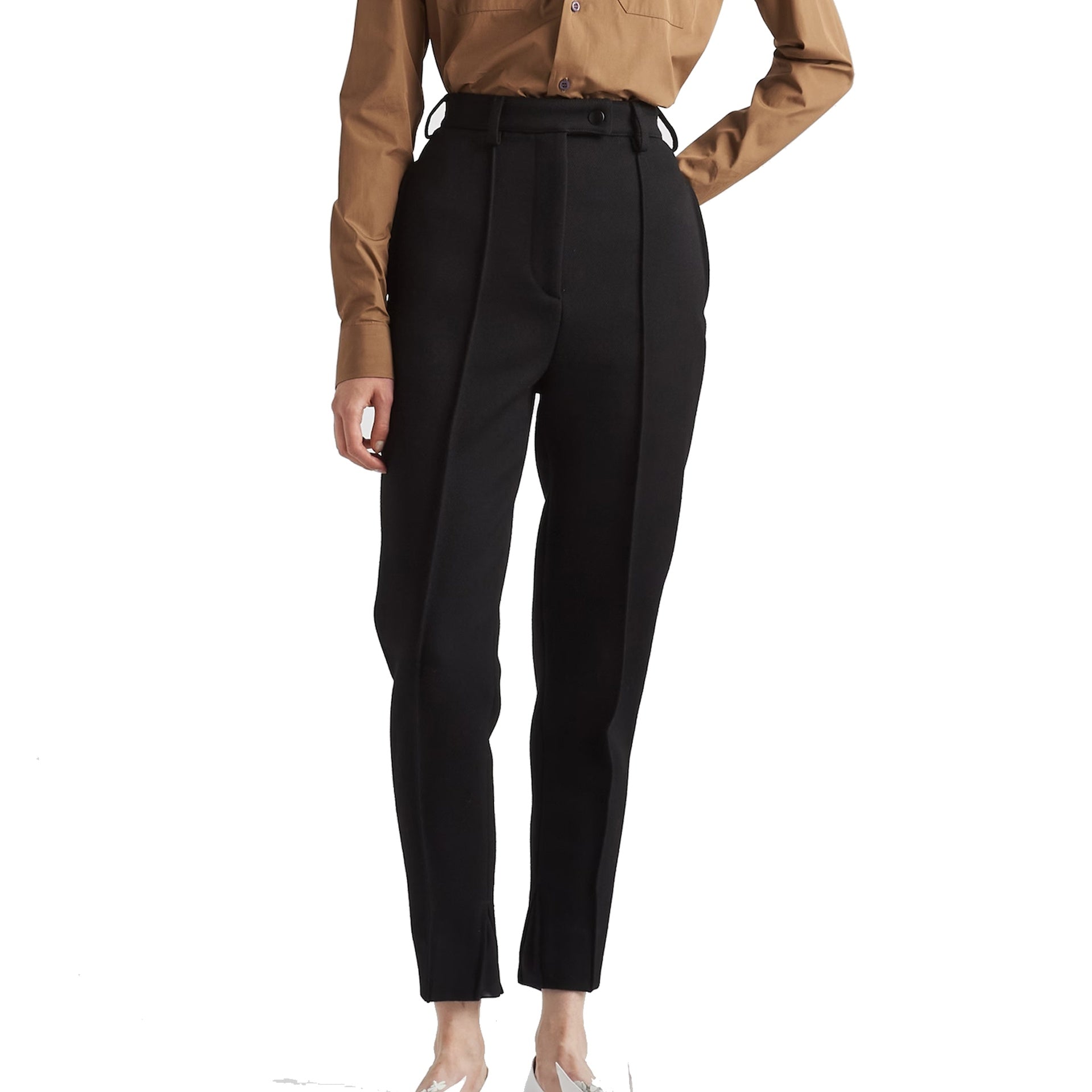 PRADA High Waist Luxe Wool Trousers - Size 38