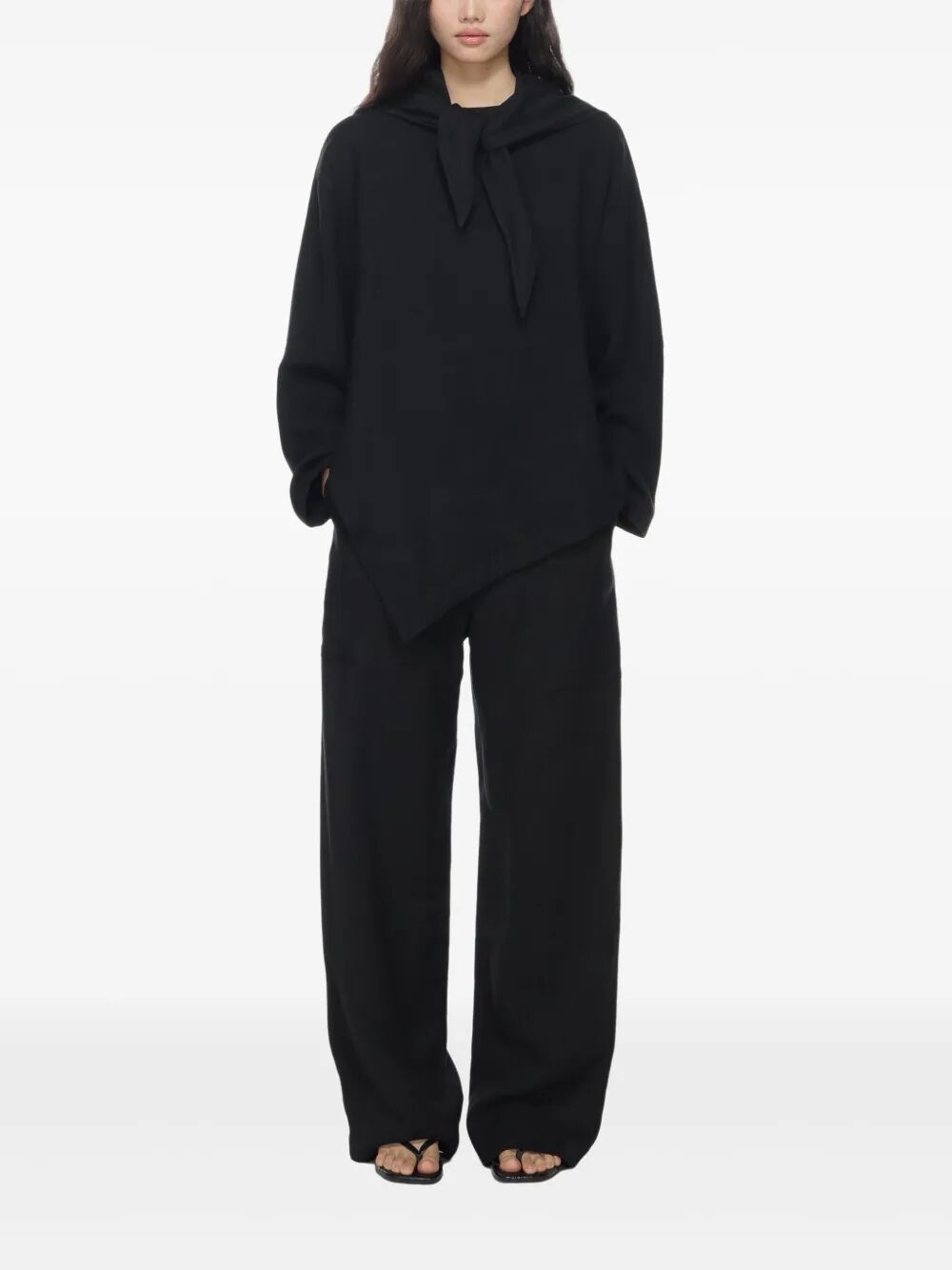 STUDIO NICHOLSON Zip Front Wide Leg Pants