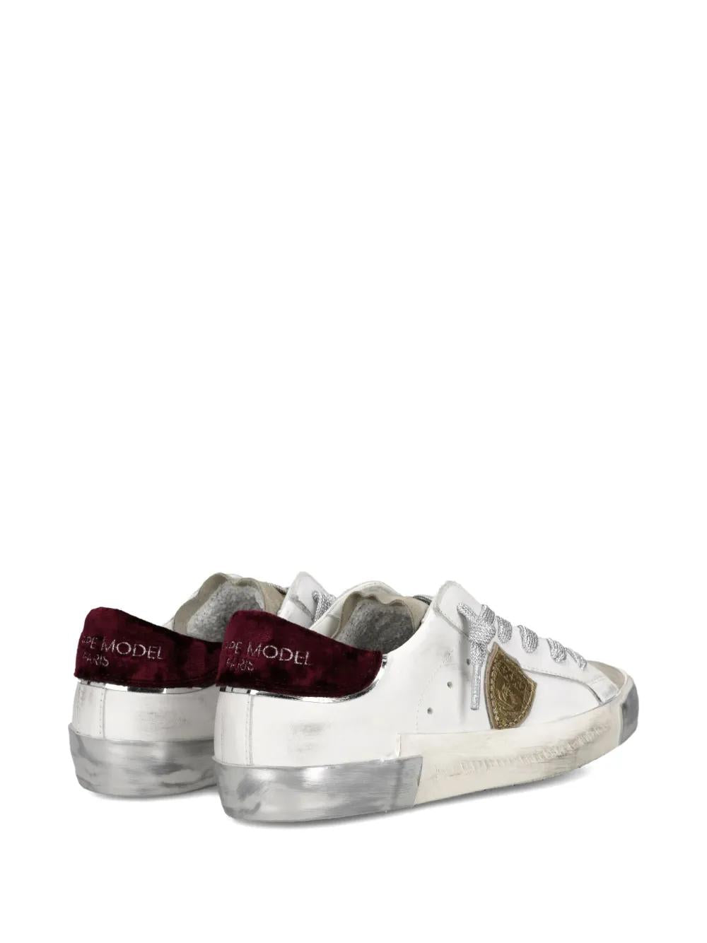 PHILIPPE MODEL PARIS Low-Top Distressed Leather Sneakers for Women