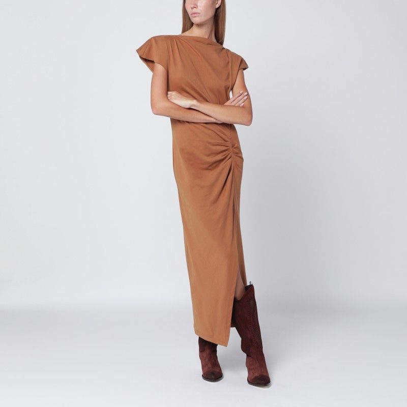 ISABEL MARANT Cotton Dress with Boat Neckline and Removable Shoulder Tabs
