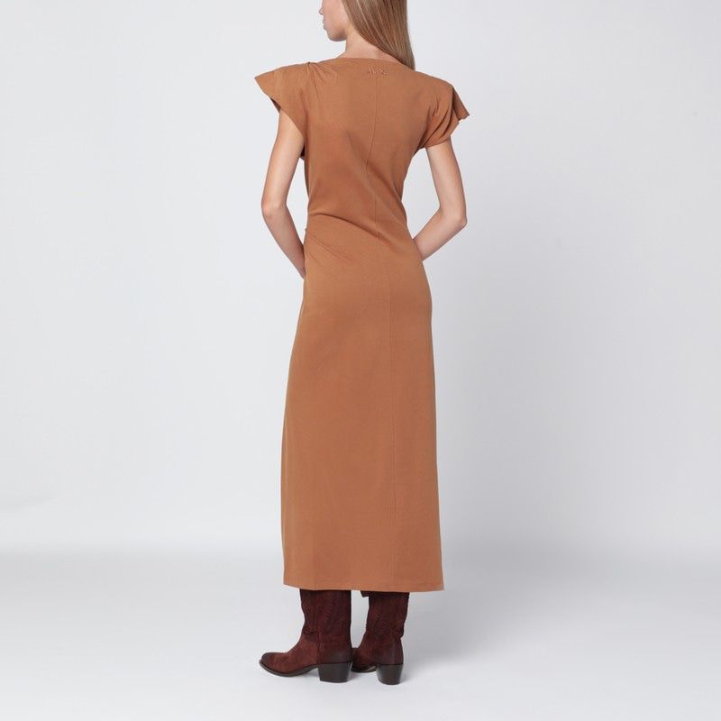ISABEL MARANT Cotton Dress with Boat Neckline and Removable Shoulder Tabs