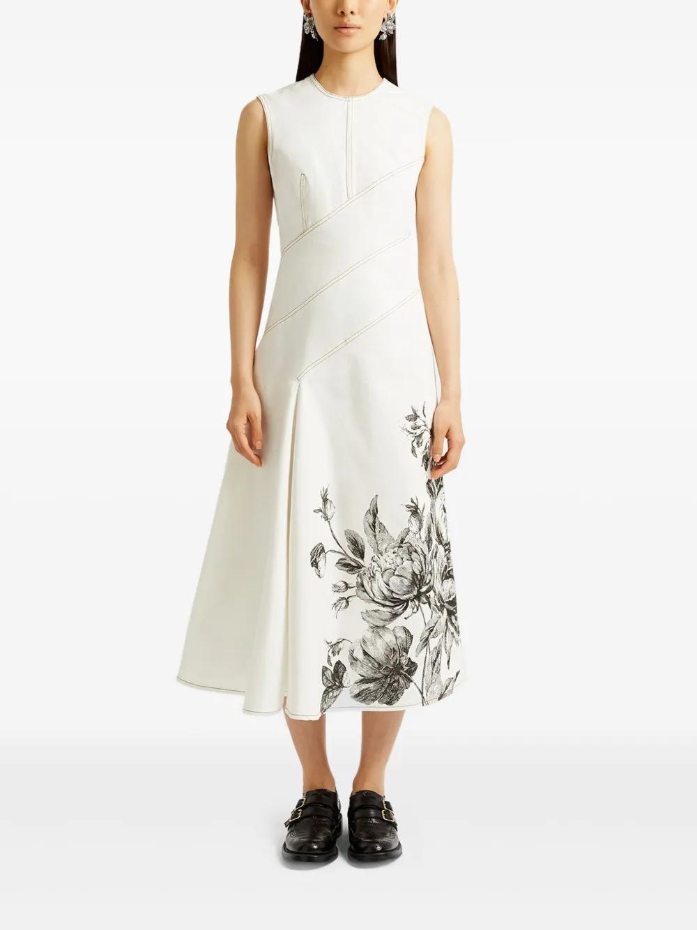 ERDEM Sleeveless Mini Floral Dress