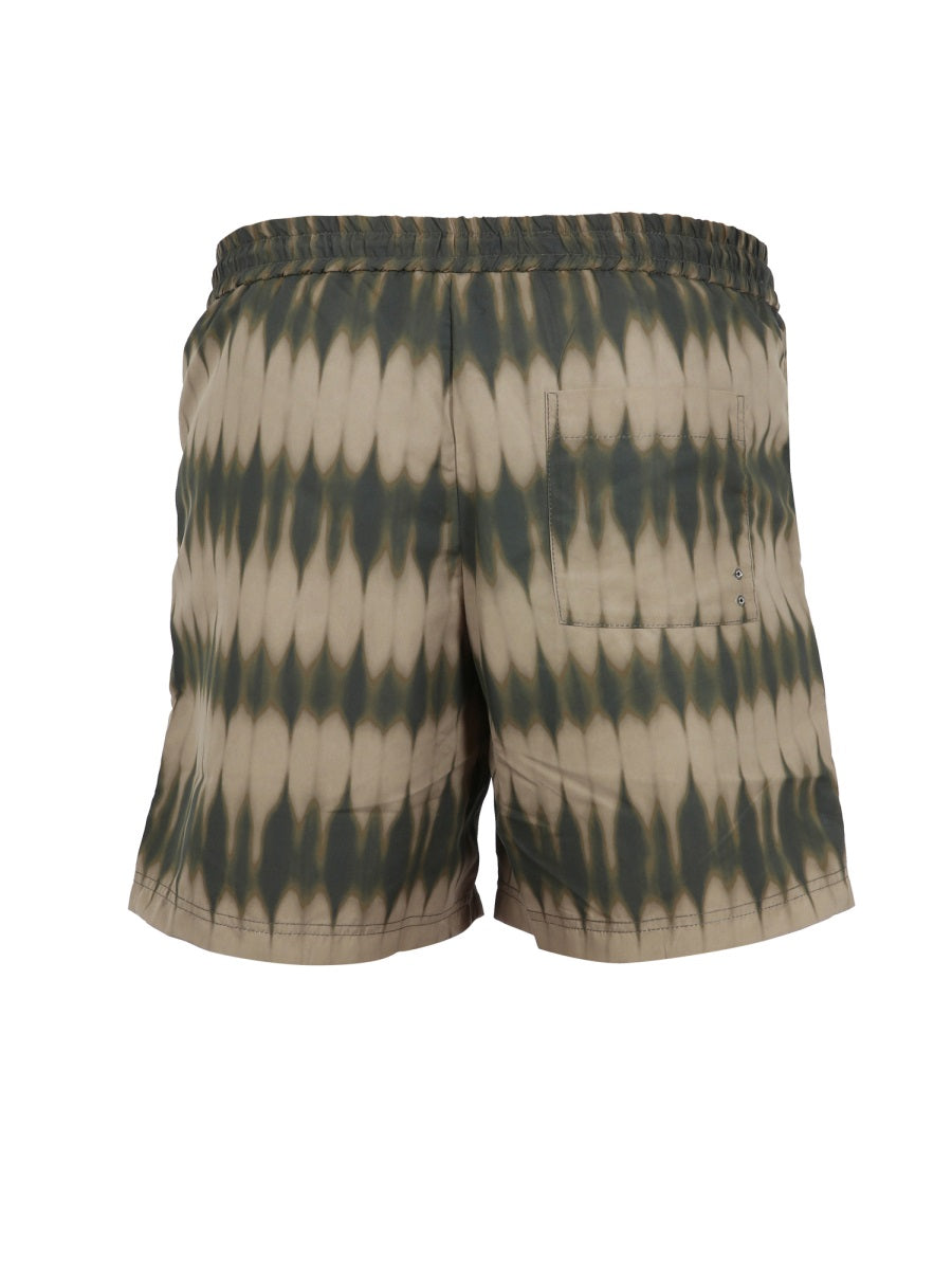 A.P.C. Men's Stylish Printed Swimsuit with Elastic Waistband