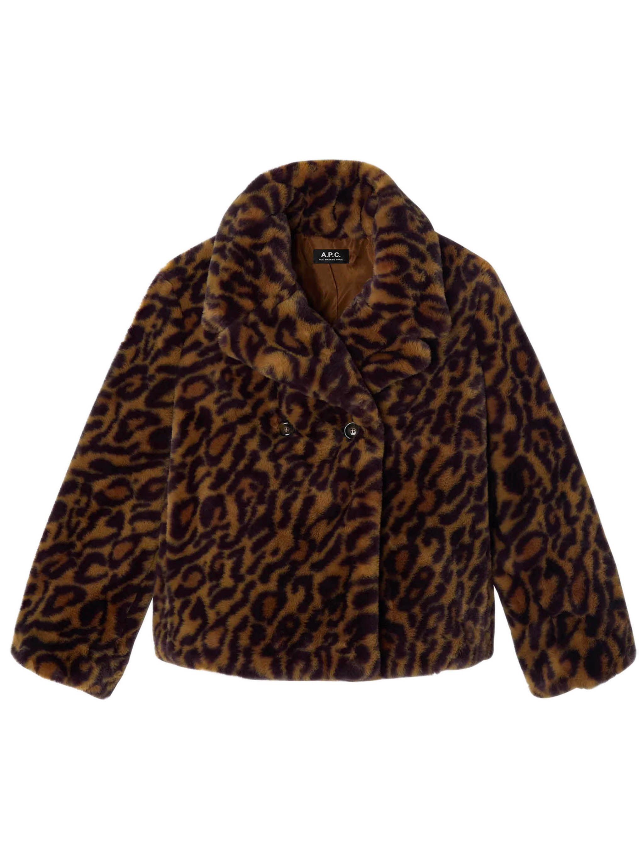 A.P.C. Mini Leopard Print Faux Fur Jacket