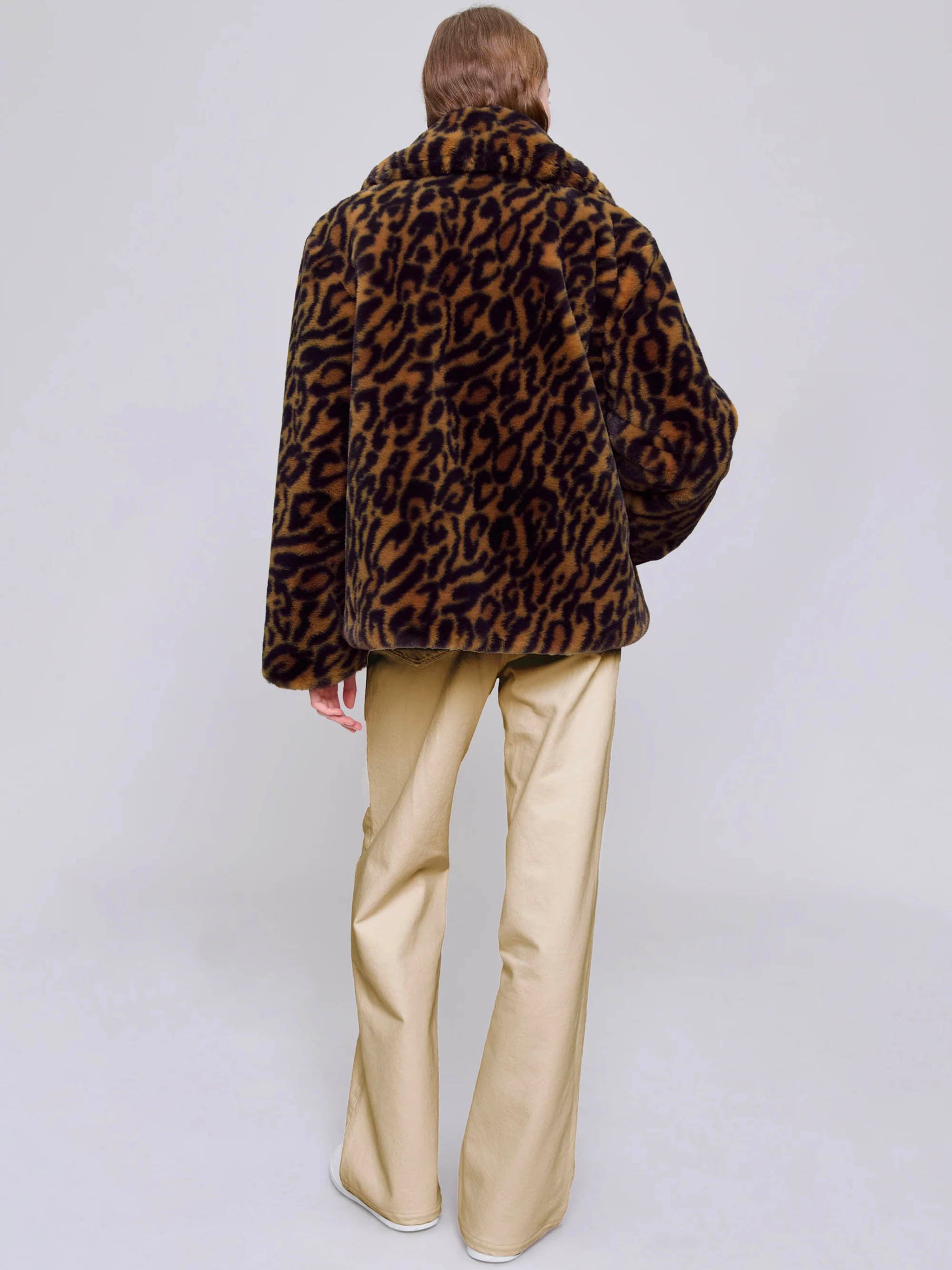 A.P.C. Mini Leopard Print Faux Fur Jacket