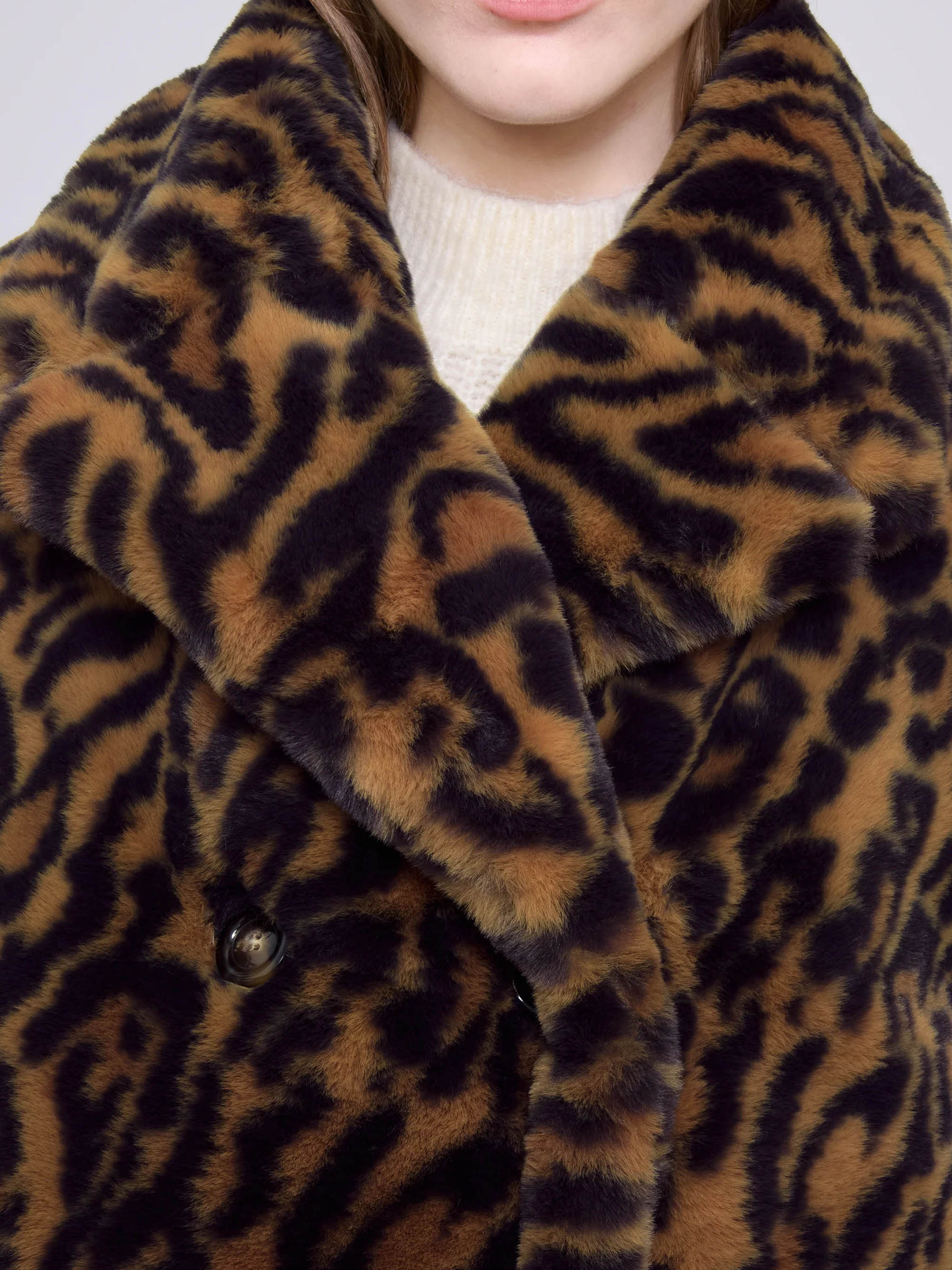 A.P.C. Mini Leopard Print Faux Fur Jacket