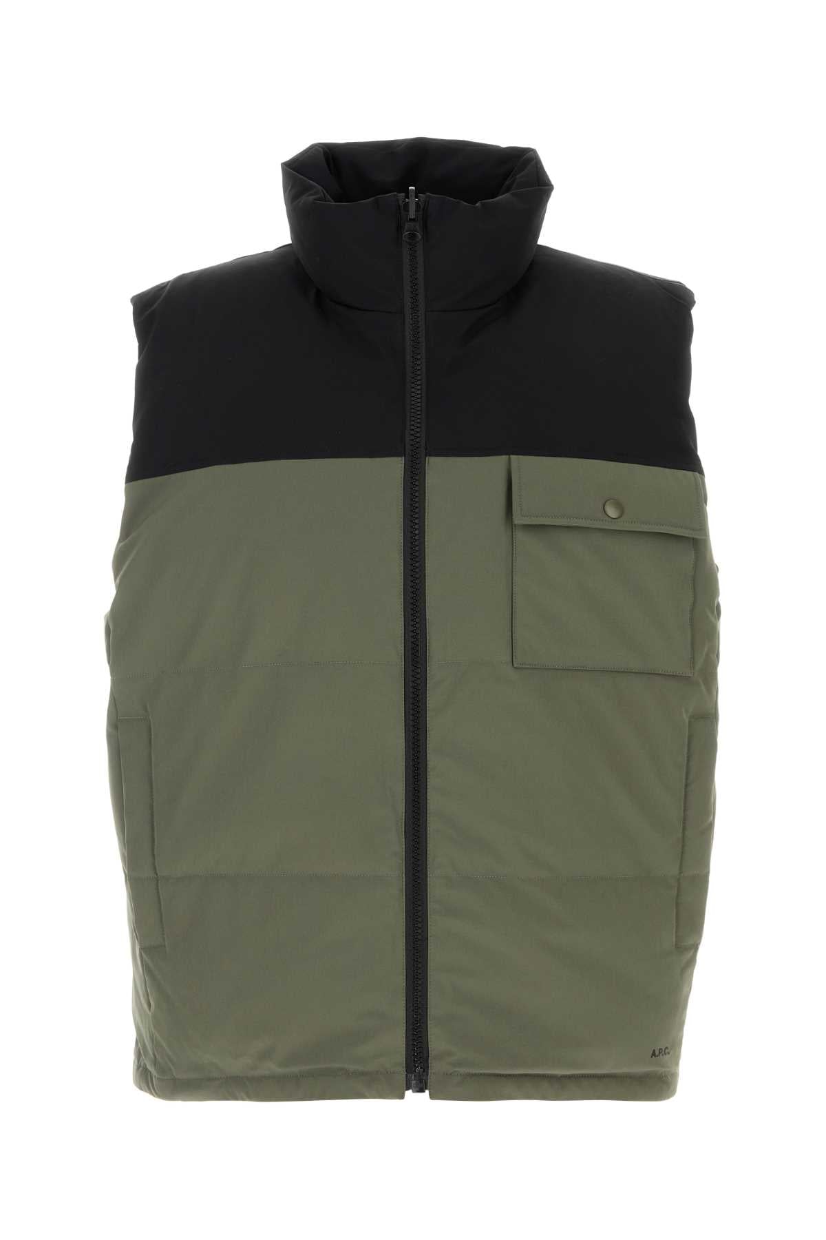 A.P.C. Reversible Down Vest with High Collar for Men