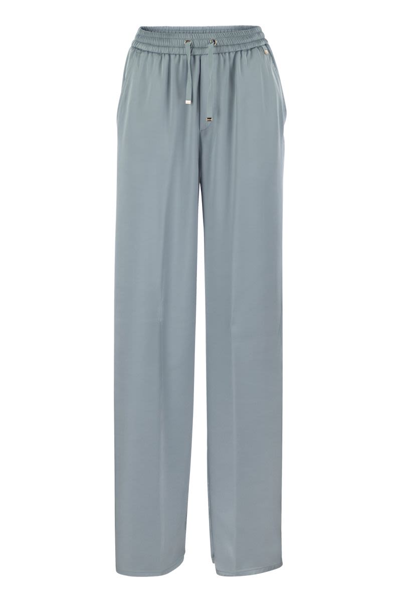 HERNO Elegant Satin Trousers with Elastic Waistband - Regular Fit