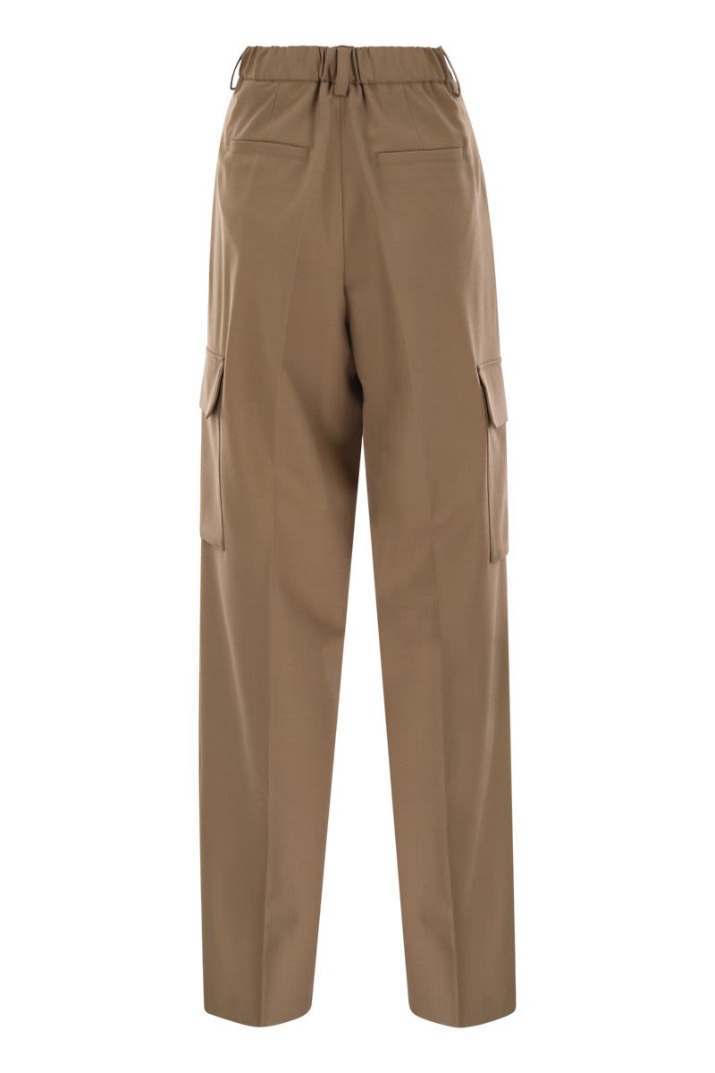 HERNO Wide Leg Wool Blend Cargo Pants