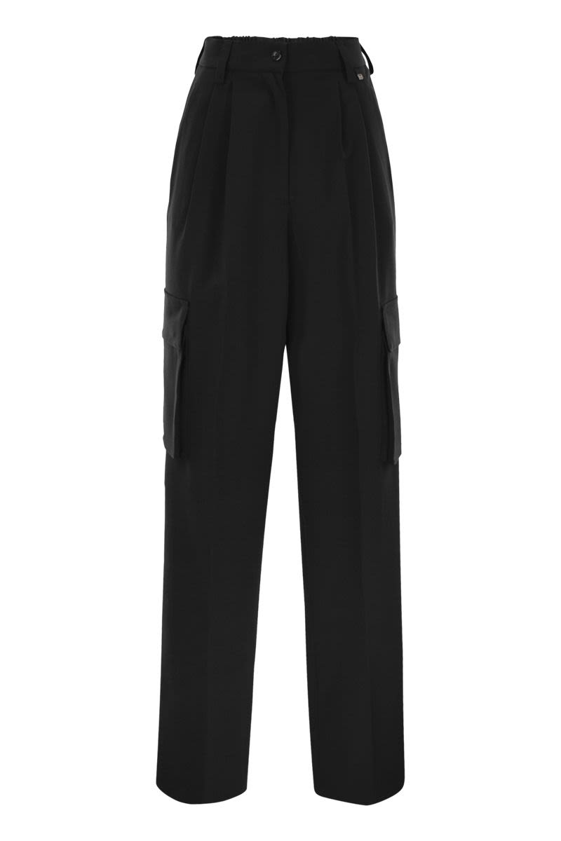 HERNO Elegant Wide Leg Cargo Pants