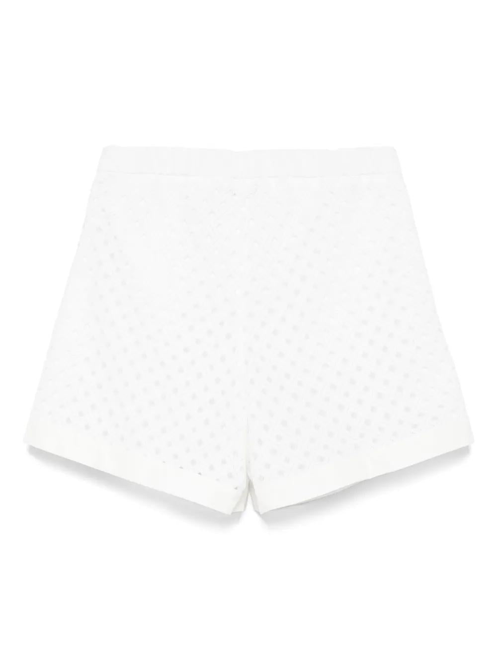 HERNO Perforated Mini Shorts with Geometric Texture