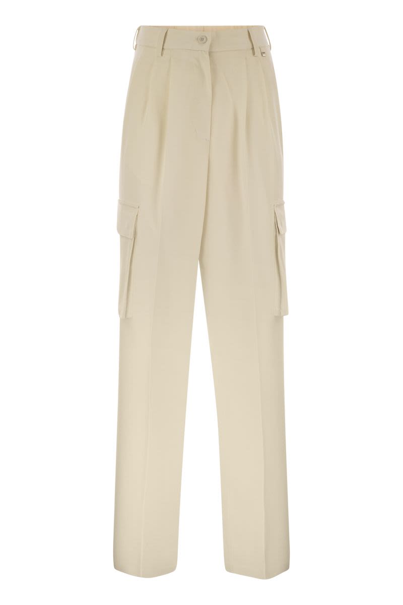 HERNO Chic Wool and Viscose Blend Cargo Trousers - Regular Fit